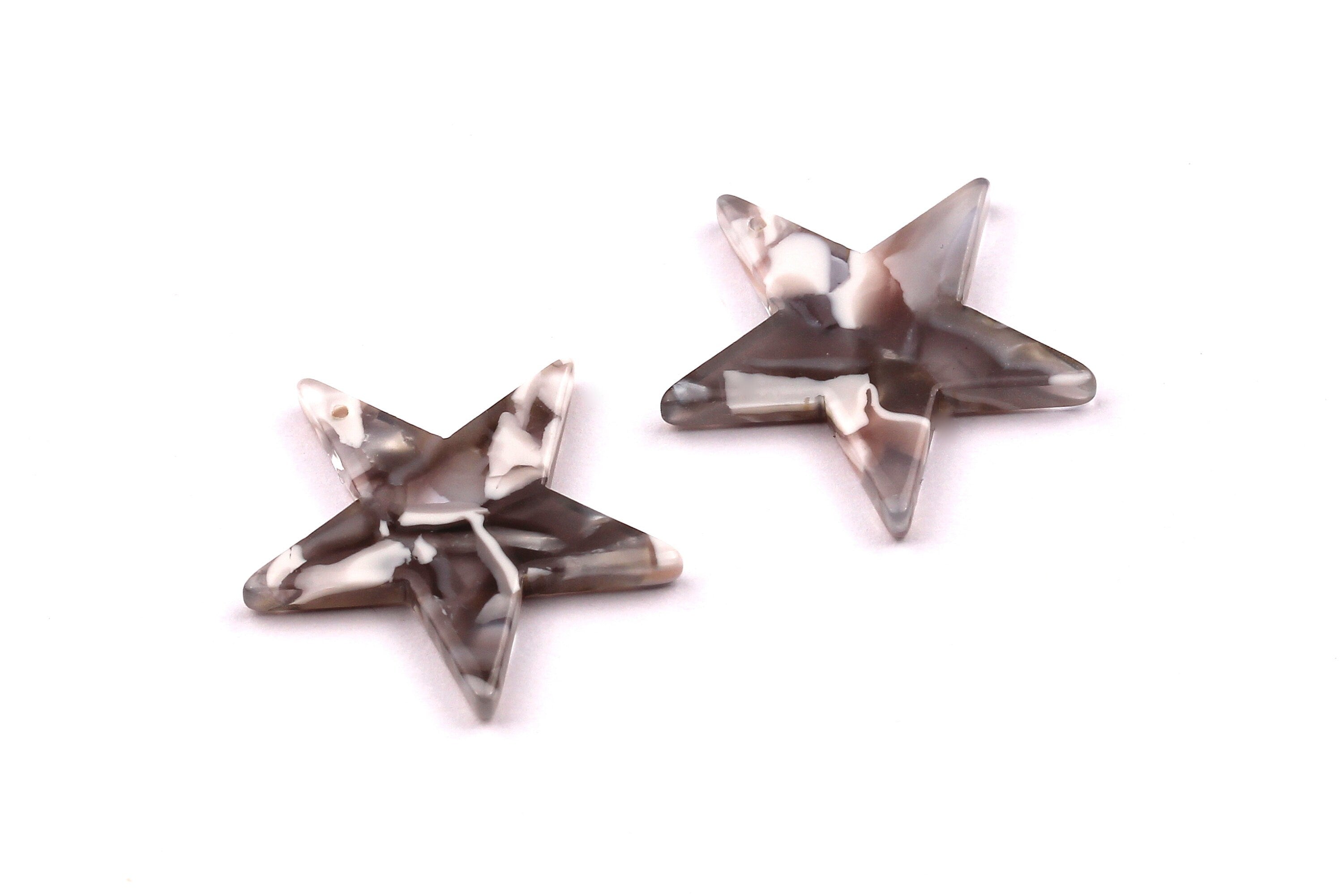 Acetate Star Charms - Star Earrings and Pendant - Earring Findings - Jewelry Supplies - Color Code: A20 - 24x2.5mm - AC1029F - DOMEDBAZAAR