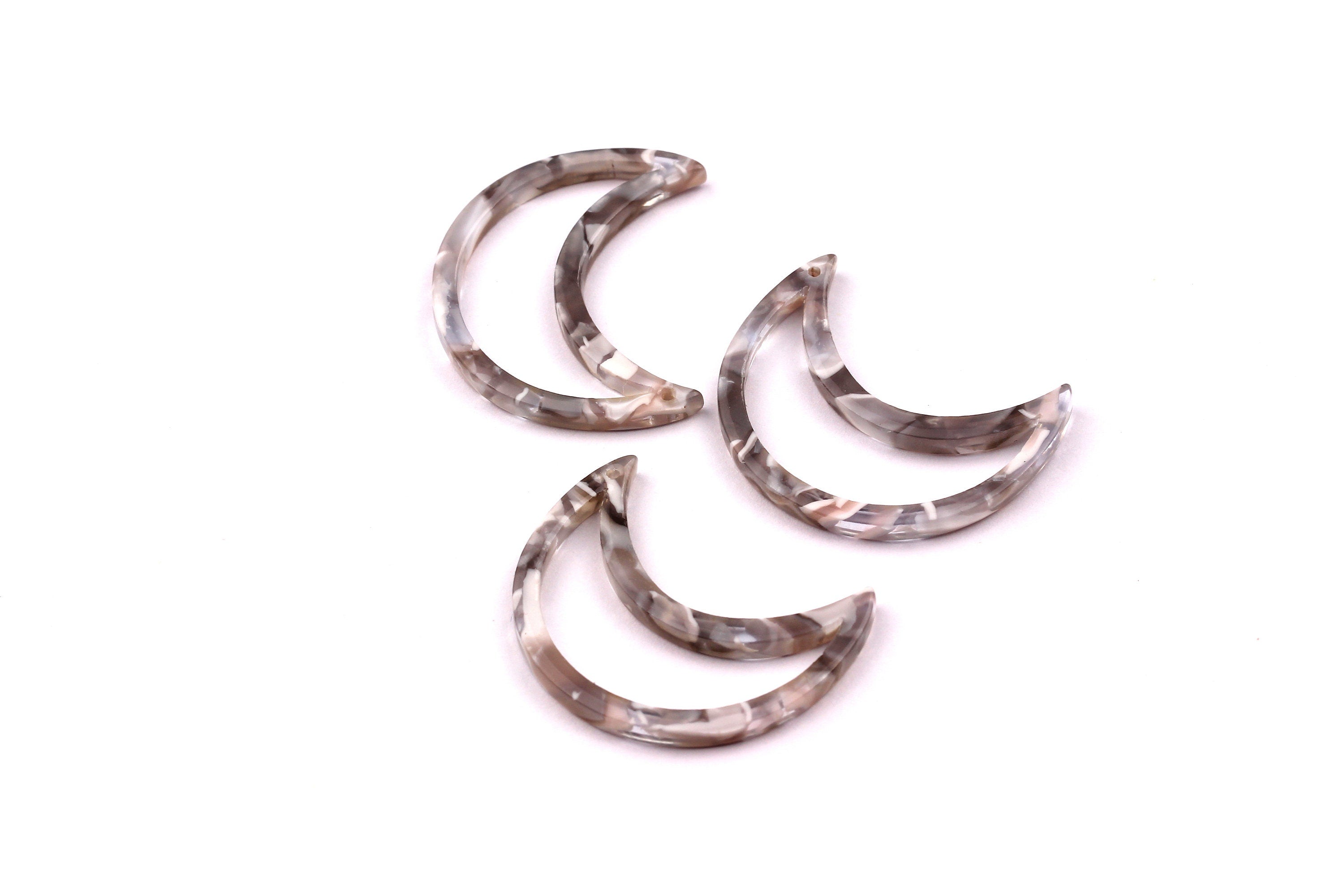 Acetate Moon Charms - Moon Earrings and Pendant - Earring Findings - Jewelry Supplies - Color Code: A20 - 31x25mm - AC1030C - DOMEDBAZAAR