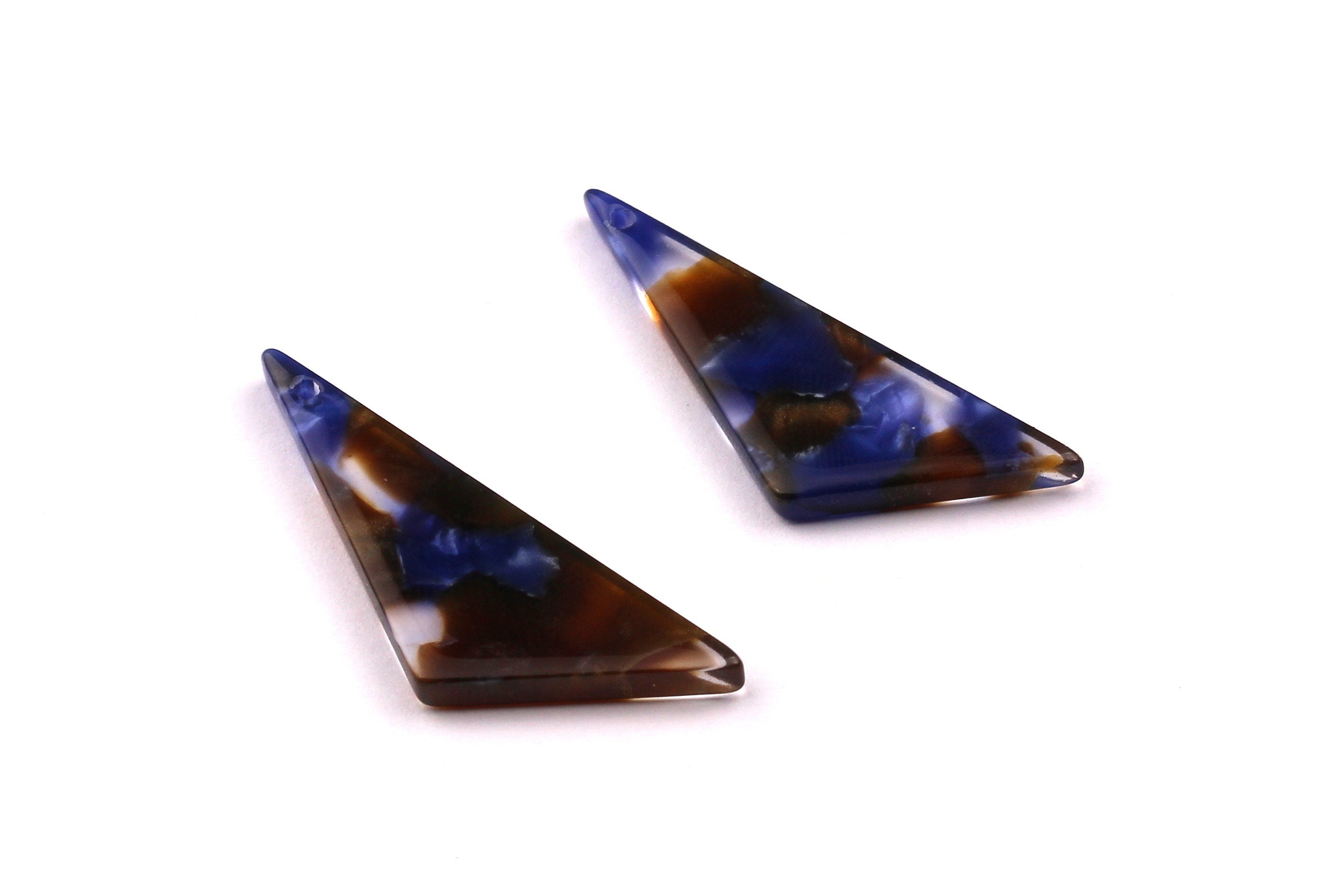 Acetate Triangle Charms - Triangle Earrings and Pendant - Earring Findings - Jewelry Supplies - 31x11mm - AC1027C - DOMEDBAZAAR