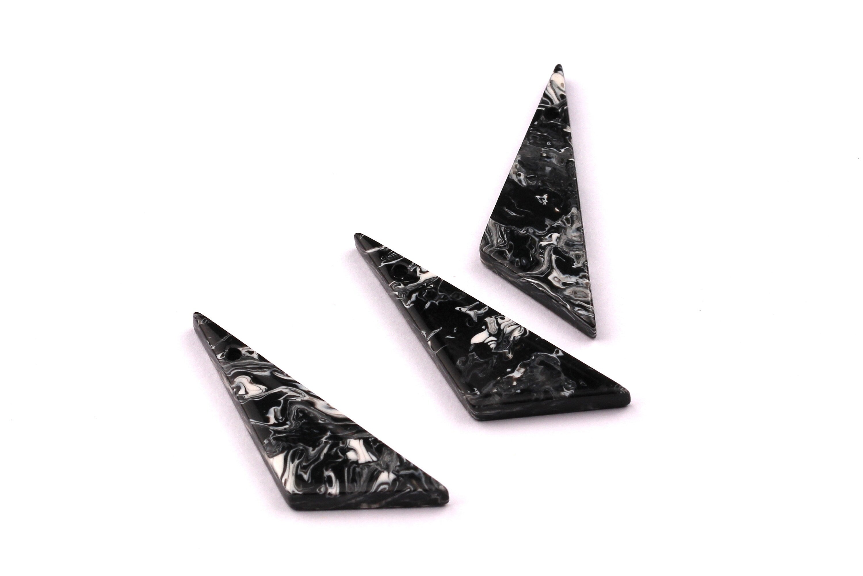 Acetate Triangle Charms - Triangle Earrings and Pendant - Earring Findings - Jewelry Supplies - 33x10mm - AC1027G - DOMEDBAZAAR