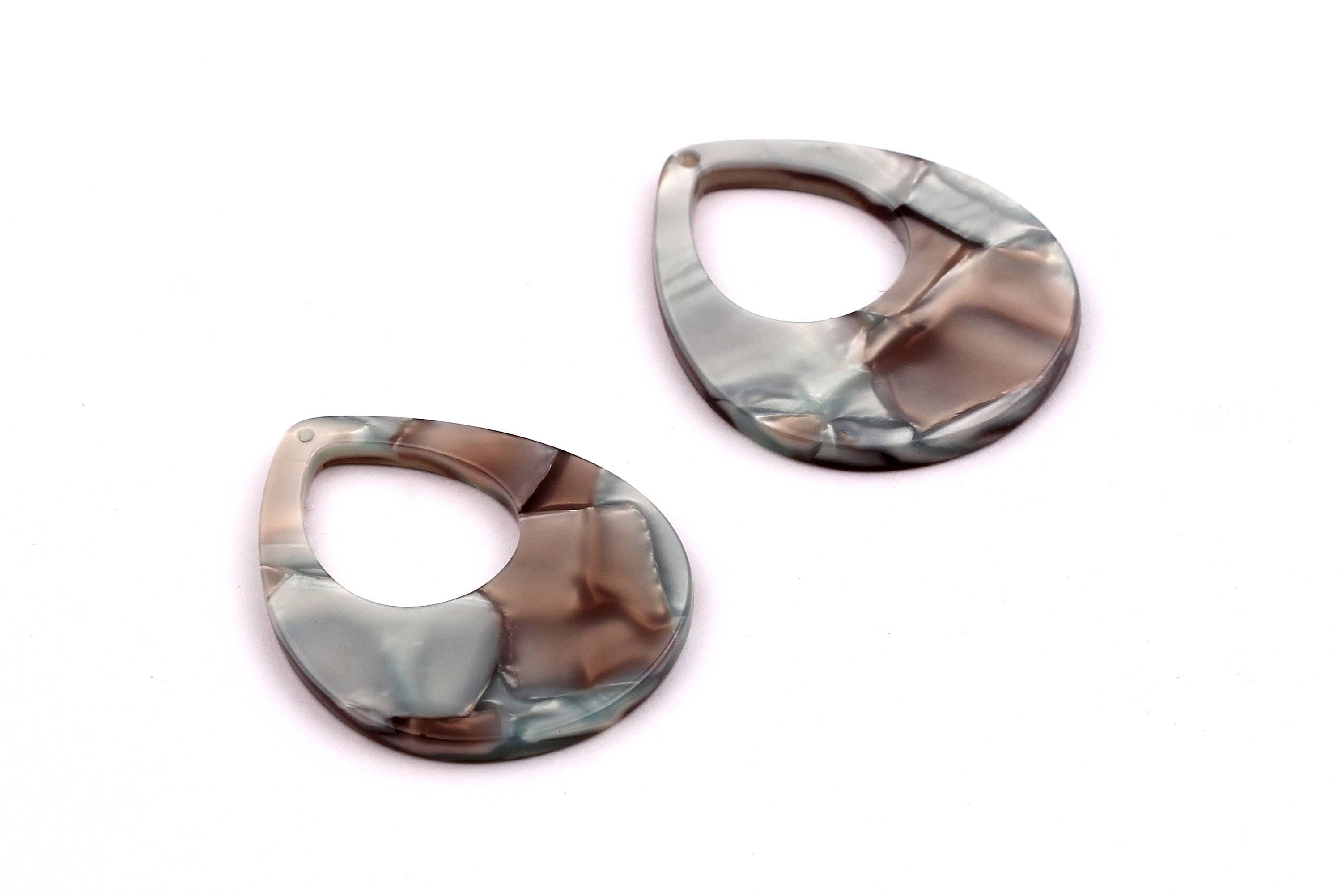 Acetate Drop Charms - Drop Earings and Pendant - Earring Findings - Jewelry Supplies - Color Code: A22 - 36.1x28.4x2.5mm - AC1062E - DOMEDBAZAAR