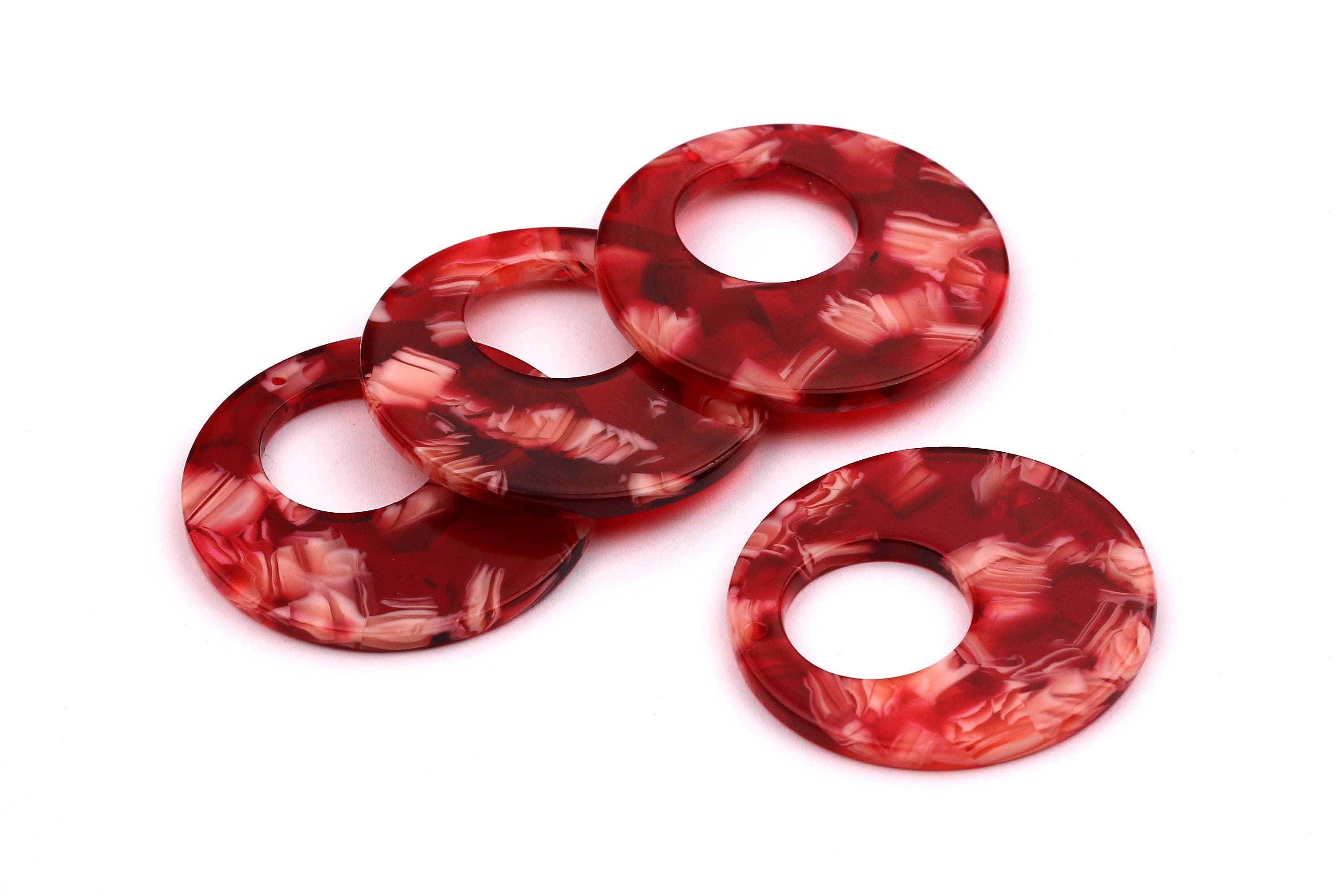 Acetate Circle Charms - Circle Earrings and Pendant - Earring Findings - Jewelry Supplies - Color Code: A29 - 34x2.6mm - AC1005D - DOMEDBAZAAR