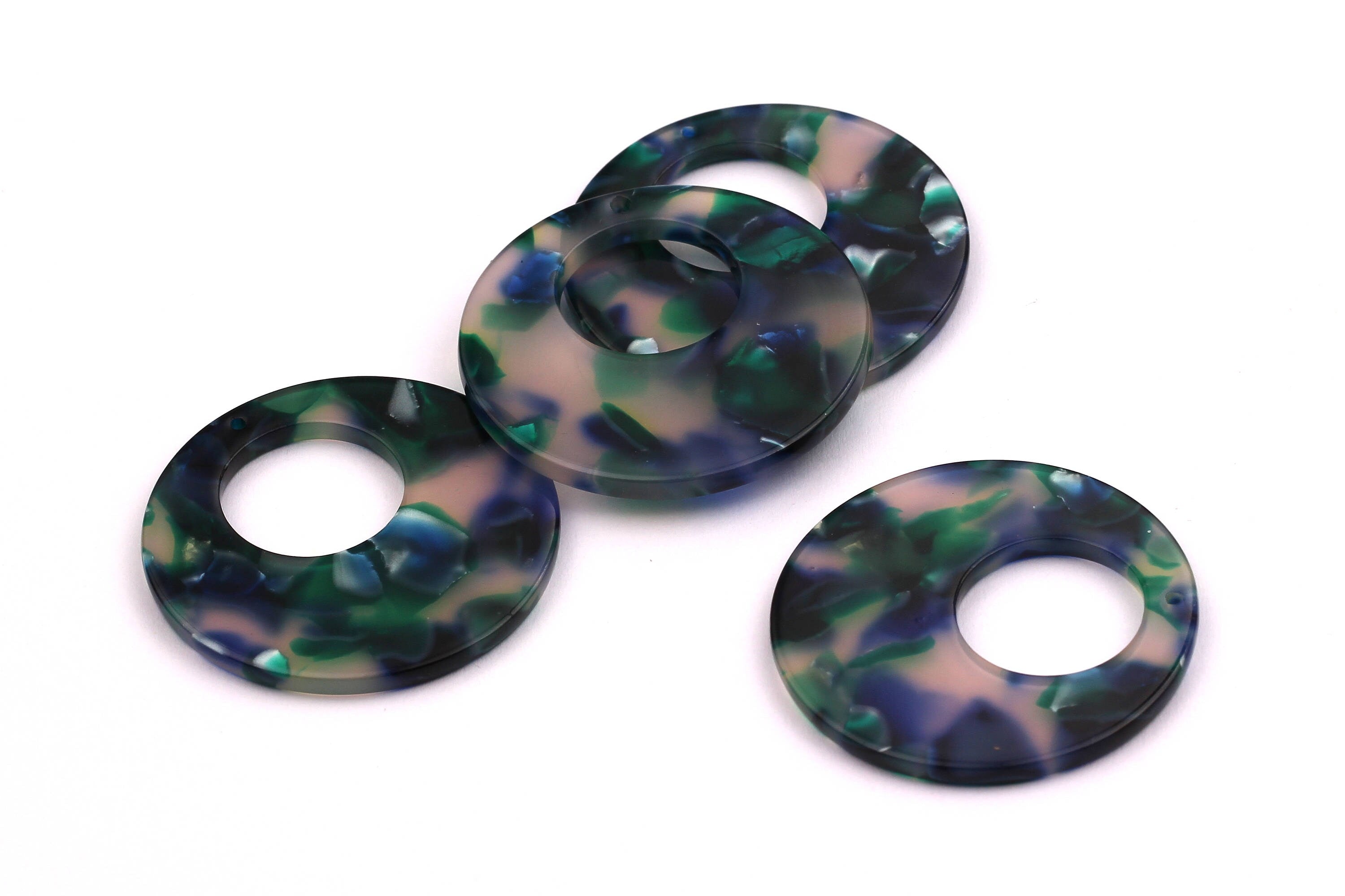 Acetate Circle Charms - Circle Earrings and Pendant - Earring Findings - Jewelry Supplies - Color Code: A18 - 34x2.6mm - AC1005A - DOMEDBAZAAR