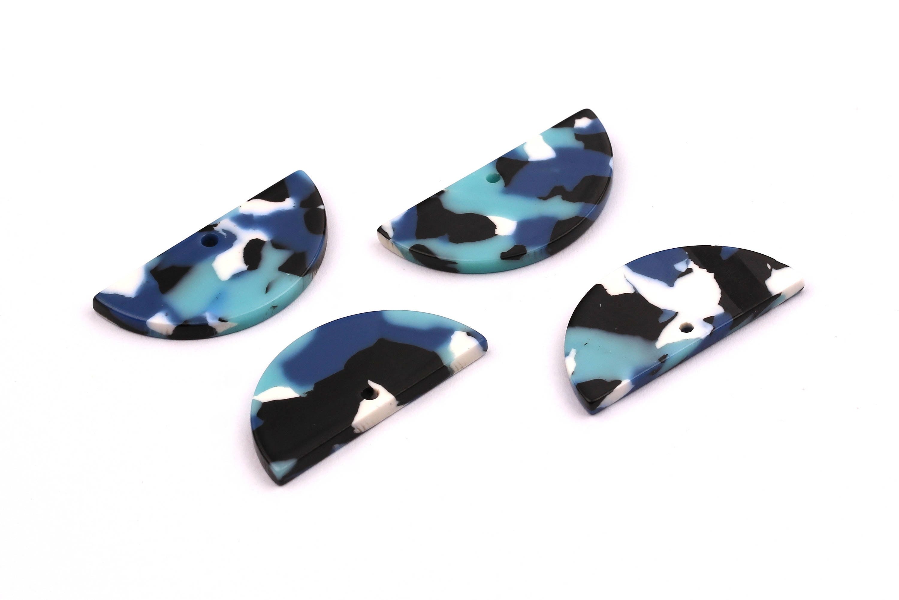 Acetate Semicircle Charms - Semicircle Pendant -  Earring Findings - Jewelry Supplies - Color Code: A16 - 33.5x16.5x2.6mm - AC1006A - DOMEDBAZAAR