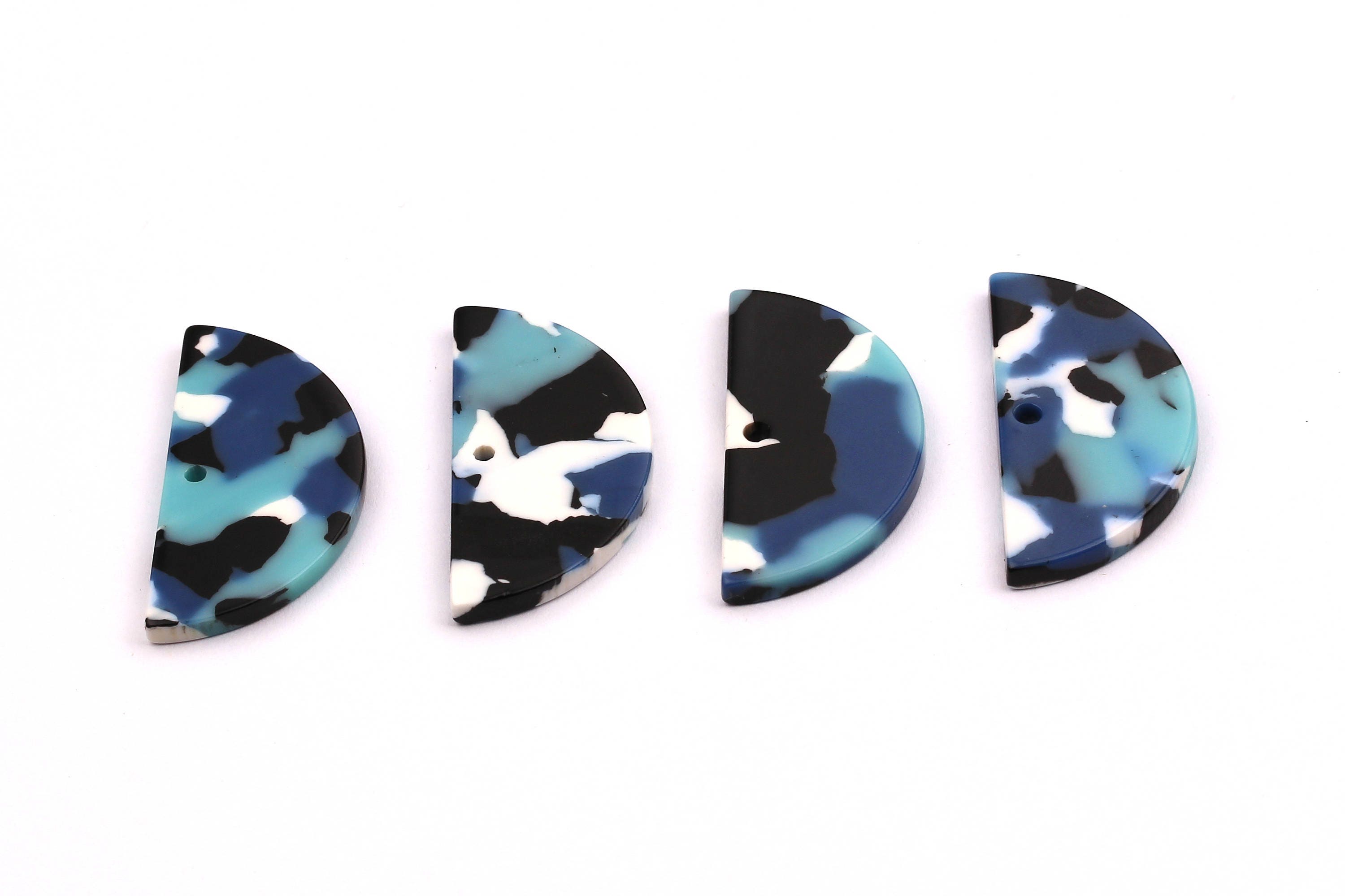 Acetate Semicircle Charms - Semicircle Pendant -  Earring Findings - Jewelry Supplies - Color Code: A16 - 33.5x16.5x2.6mm - AC1006A - DOMEDBAZAAR