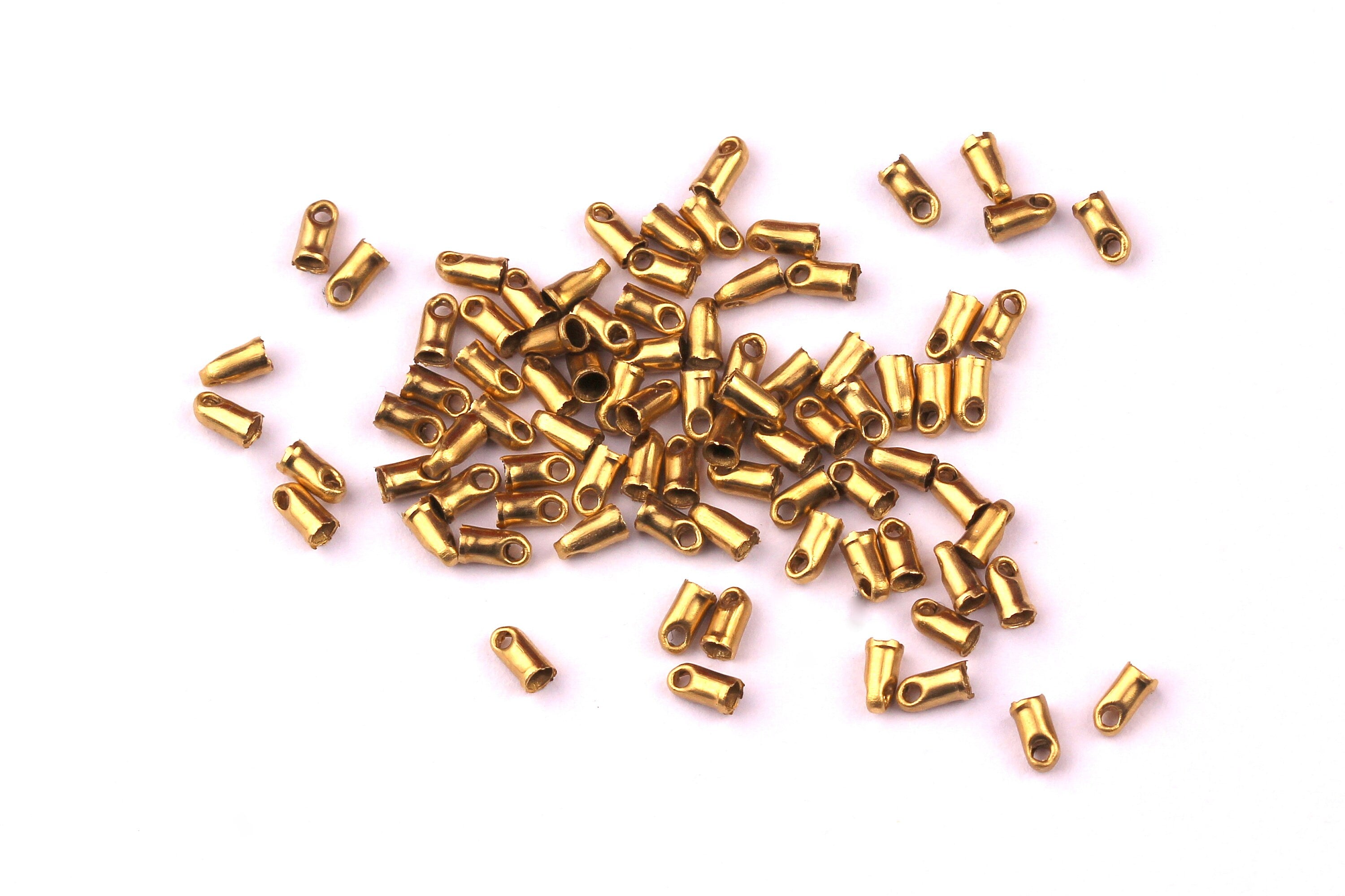Brass Cord End - 200pcs - Necklace End Caps - Necklace Cord Tip - Jewelry Supplies - 3.8mm - PP1145 - DOMEDBAZAAR