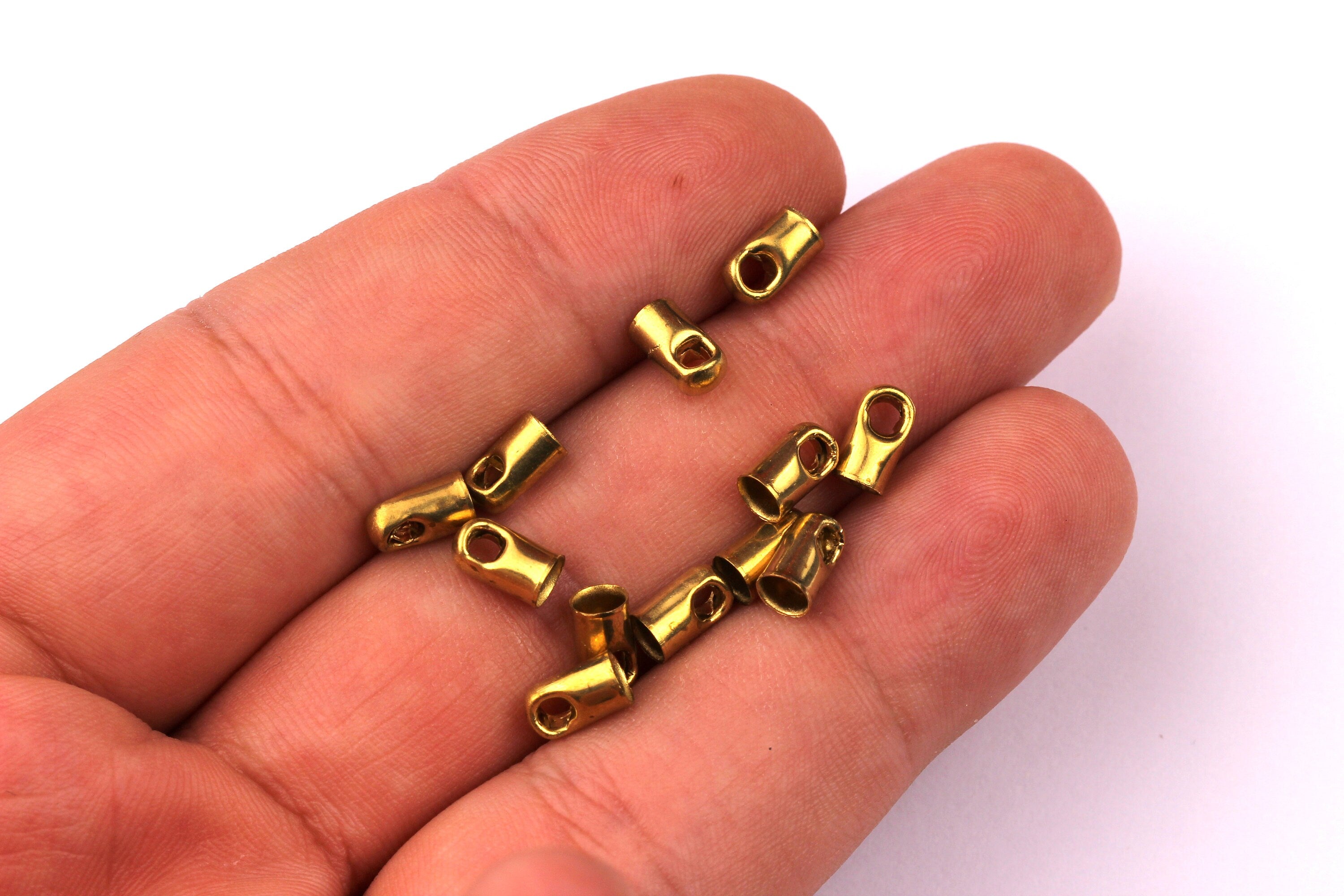 Brass Cord End - 200pcs - Necklace Ends - Necklace Cord Tip - Jewelry Supplies - 7.3mm - PP1148 - DOMEDBAZAAR