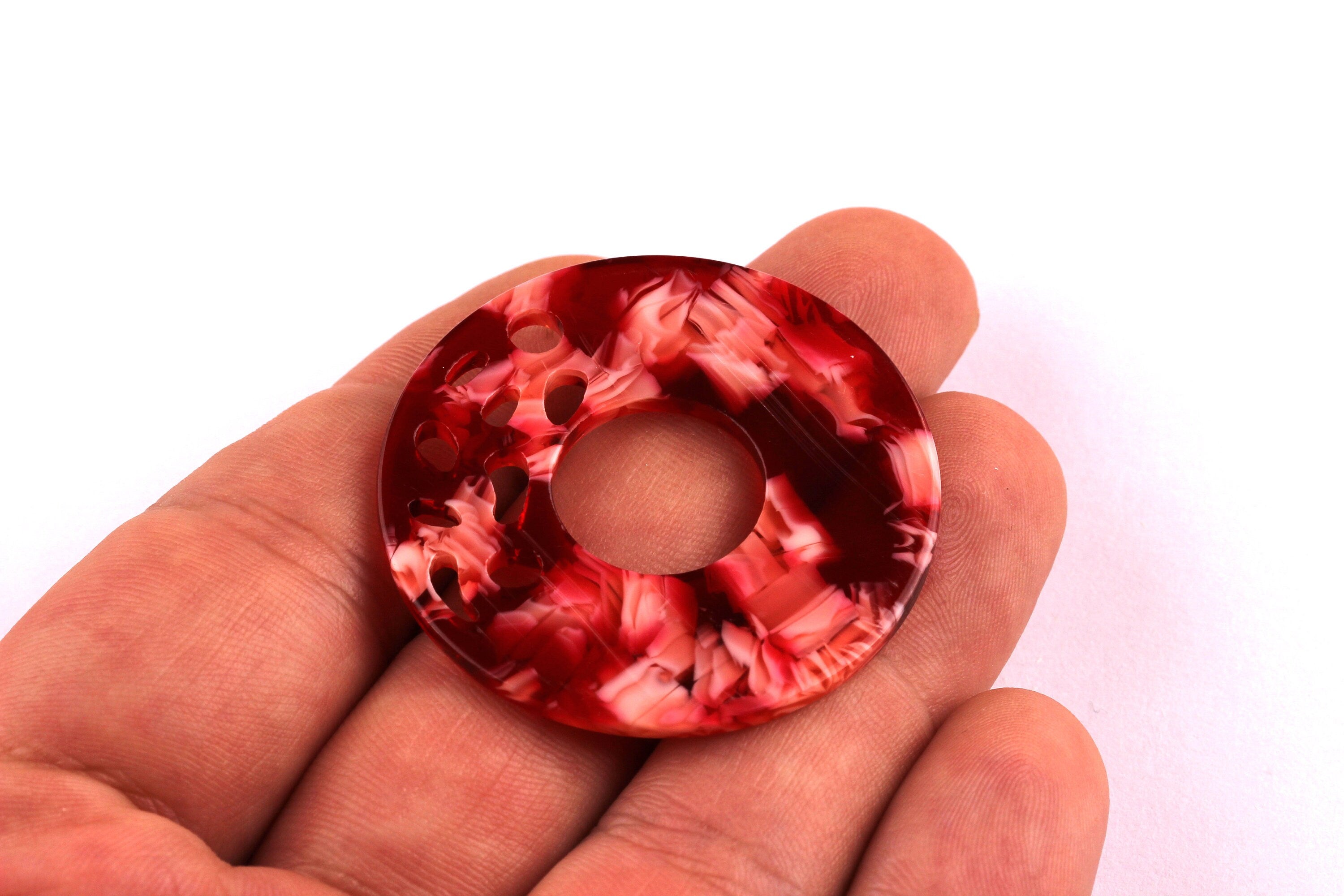 Acetate Circle Charms - Circle Earrings and Pendant - Earring Findings - Jewelry Supplies - Color Code: A29 - 40x2.5mm - AC1032D - DOMEDBAZAAR