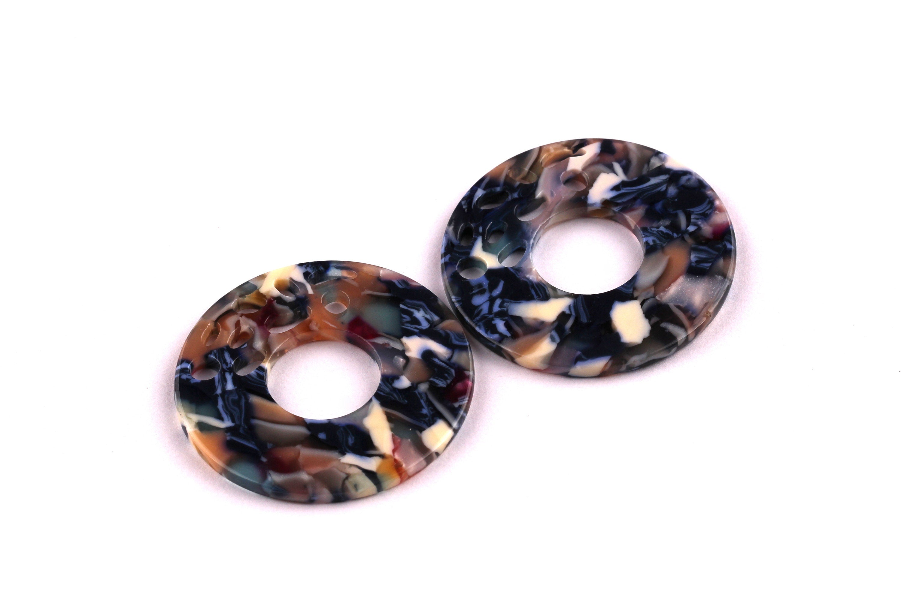 Acetate Circle Charms - Circle Earrings and Pendant - Earring Findings - Jewelry Supplies - Color Code: A19 - 40x2.5mm - AC1032F - DOMEDBAZAAR