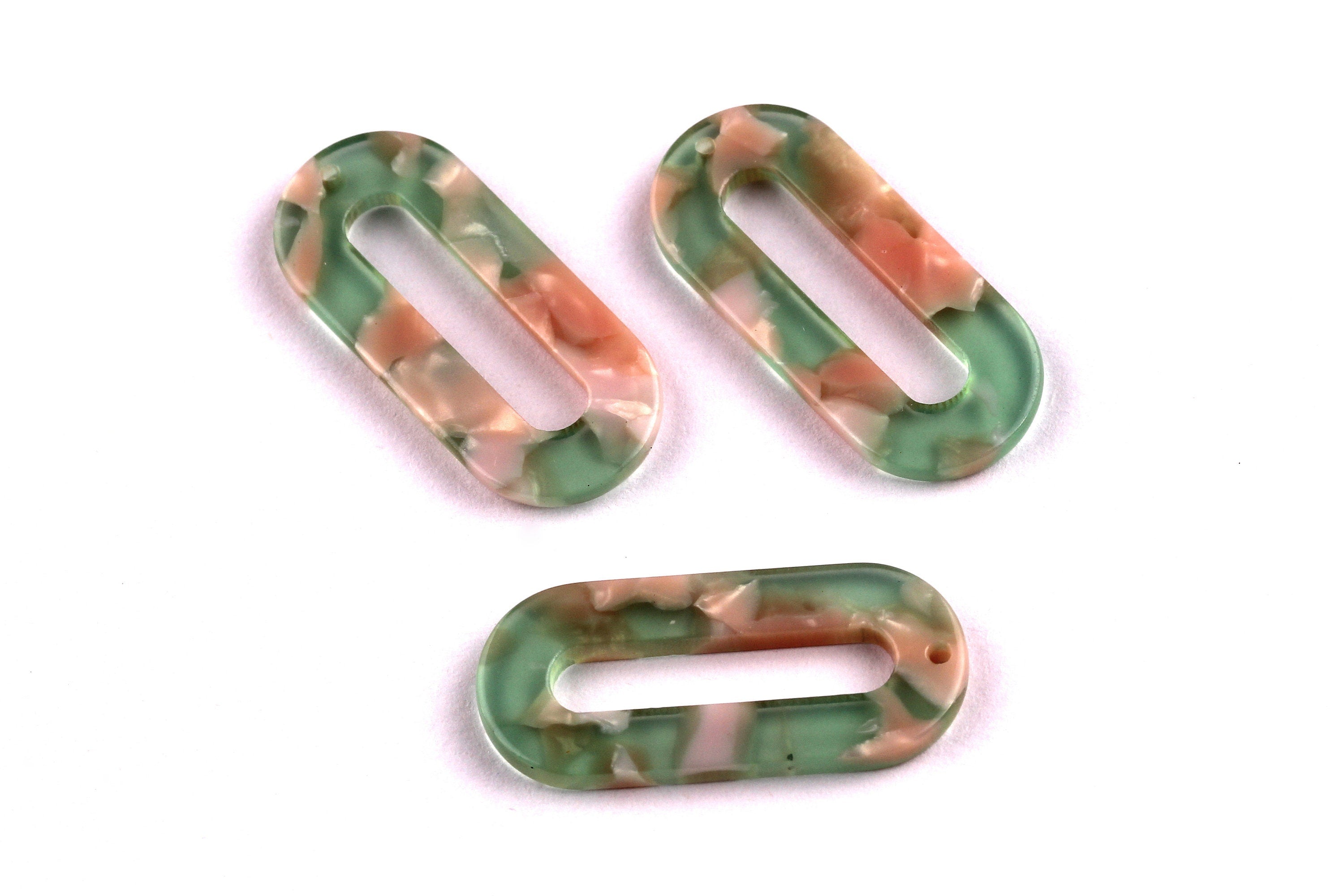 Acetate Oval & Zero Charms - Oval Earrings and Pendant - Earring Findings - Jewelry Supplies - Color Code: A38 - 30x13.5x2.6mm - AC1033A - DOMEDBAZAAR