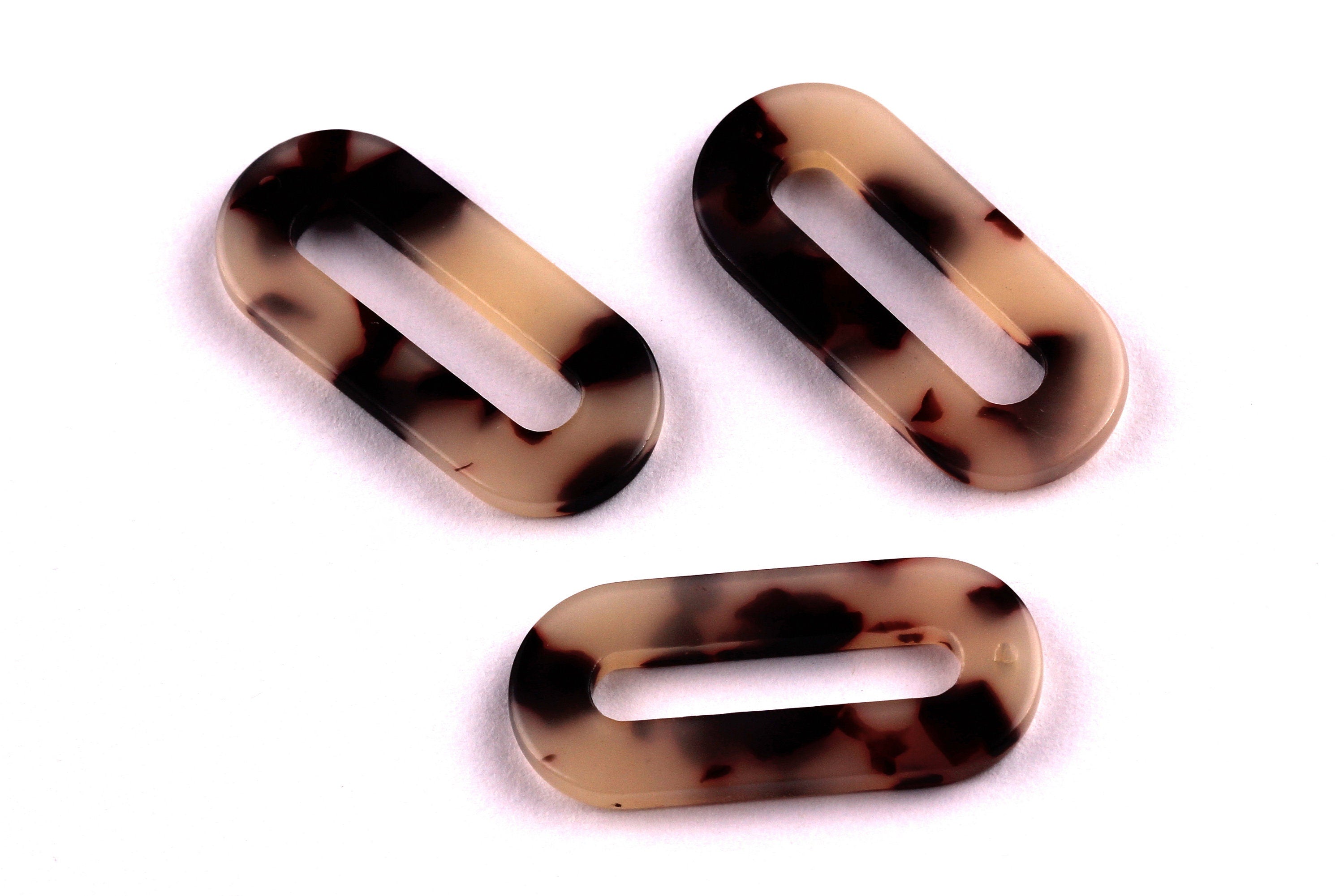 Acetate Oval & Zero Charms - Blonde Tortoise Shell Earrings - Zero / Oval Earrings and Pendant - Color Code: A07 - 30x13.5x2.6mm - AC1033D - DOMEDBAZAAR