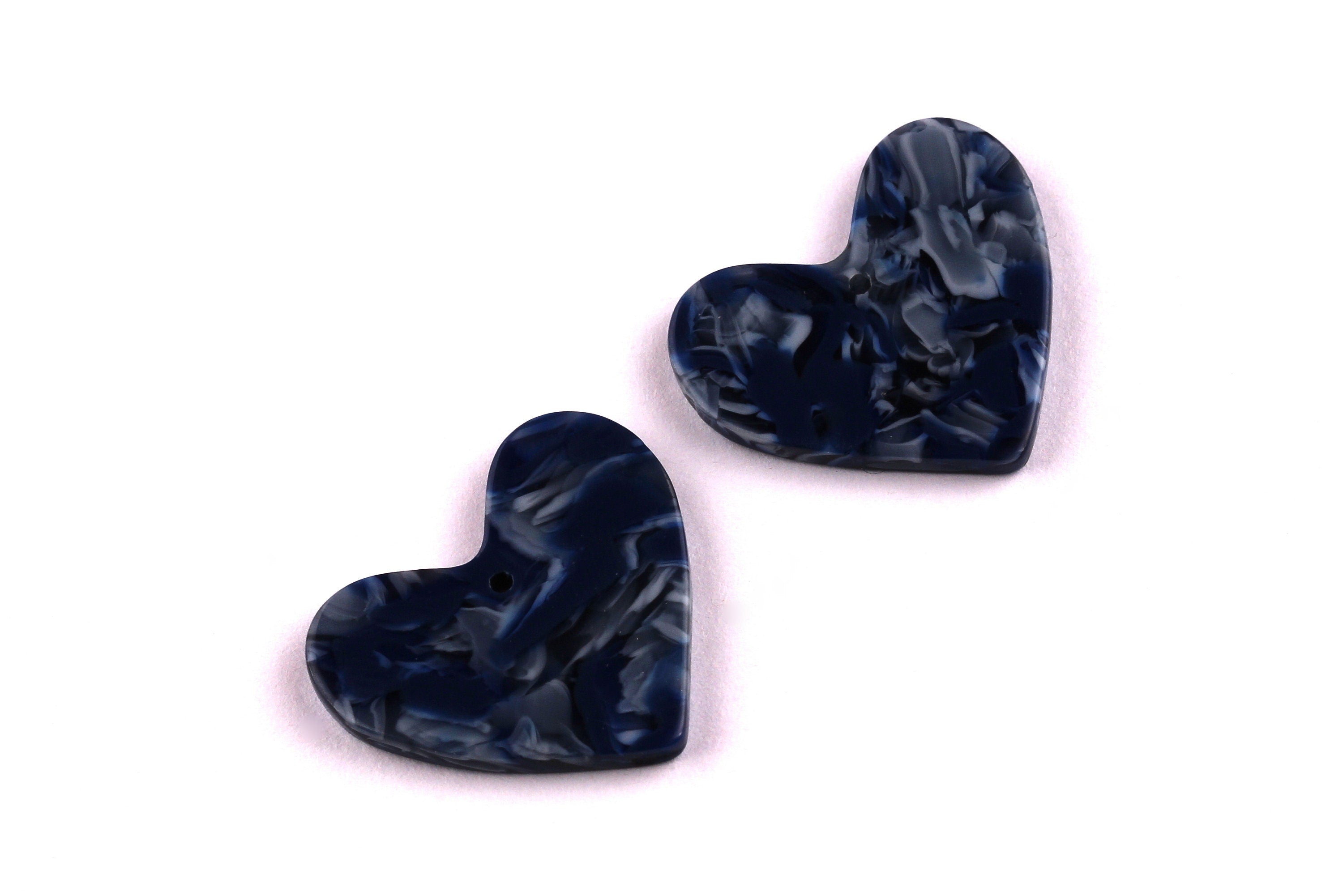 Acetate Heart Charms - Heart Earrings and Pendant - Earring Findings - Jewelry Supplies - Color Code: A83 - 20x23x2.4mm - AC1036B - DOMEDBAZAAR