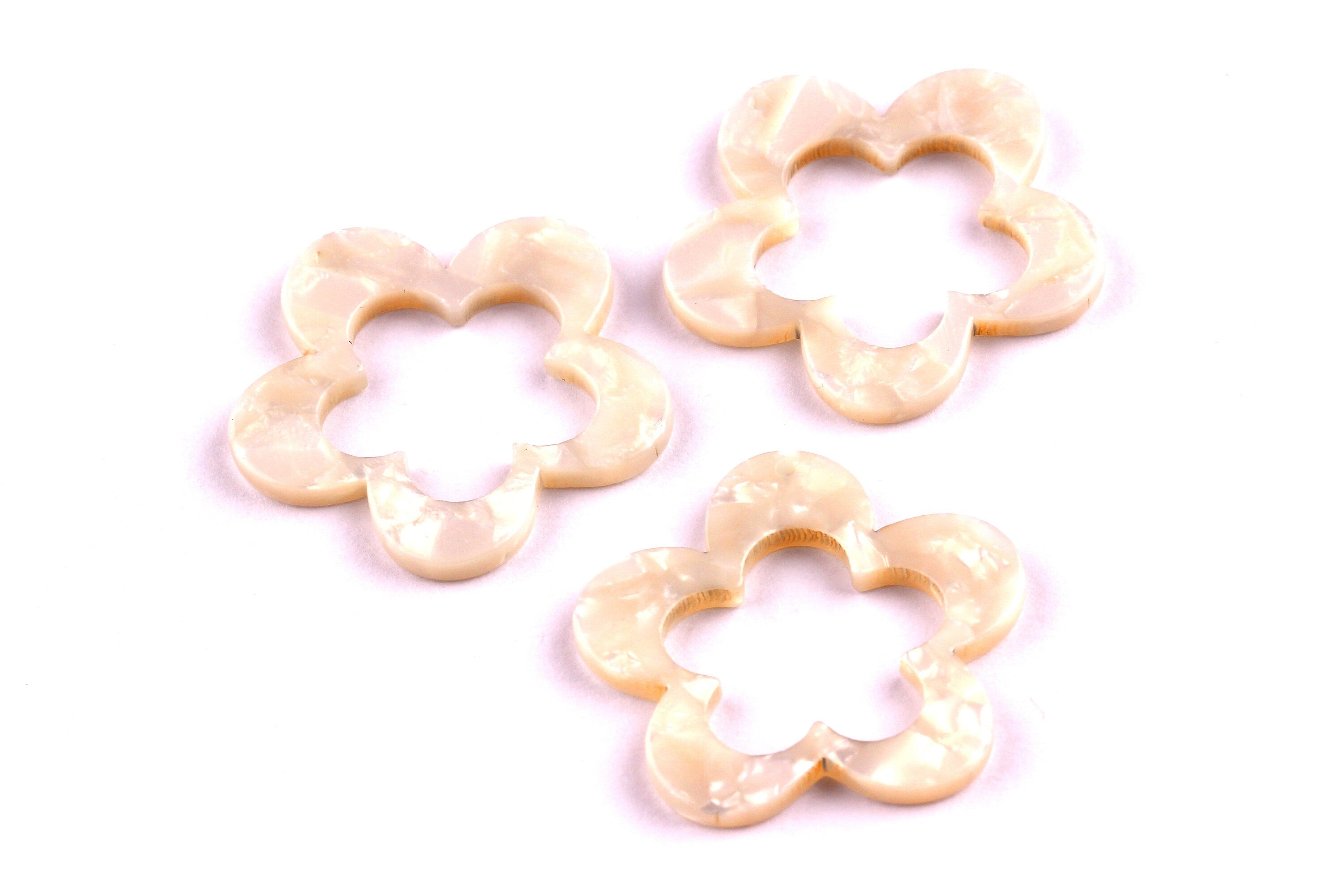 Acetate Flower Charms - Flower Earrings and Pendant - Earring Findings - Jewelry Supplies - Color Code: A12 - 31x32x2.5mm - AC1054B - DOMEDBAZAAR