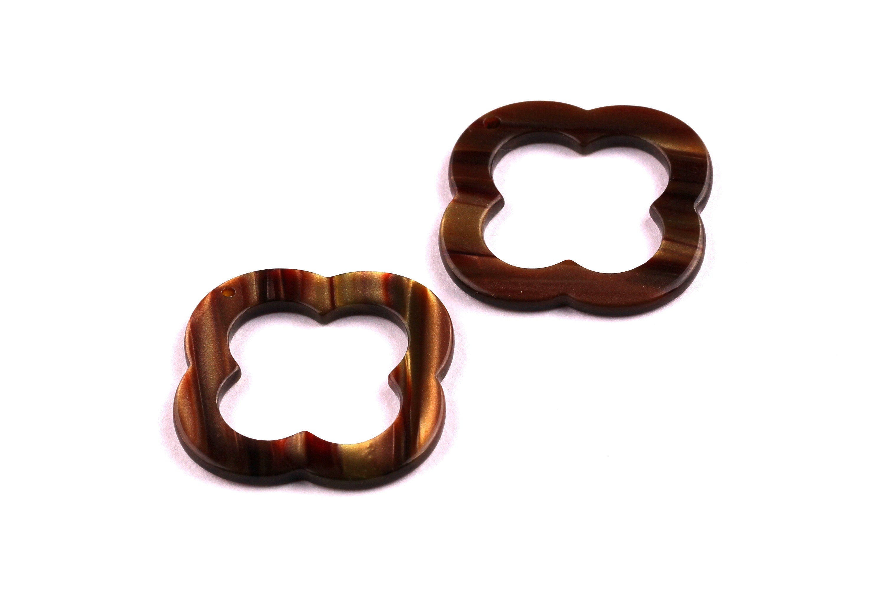 Acetate Quatrefoil Charms - Quatrefoil Pendant - Earring Findings - Jewelry Supplies - Color Code: A90 - 33x33x2.5mm - AC1057B - DOMEDBAZAAR