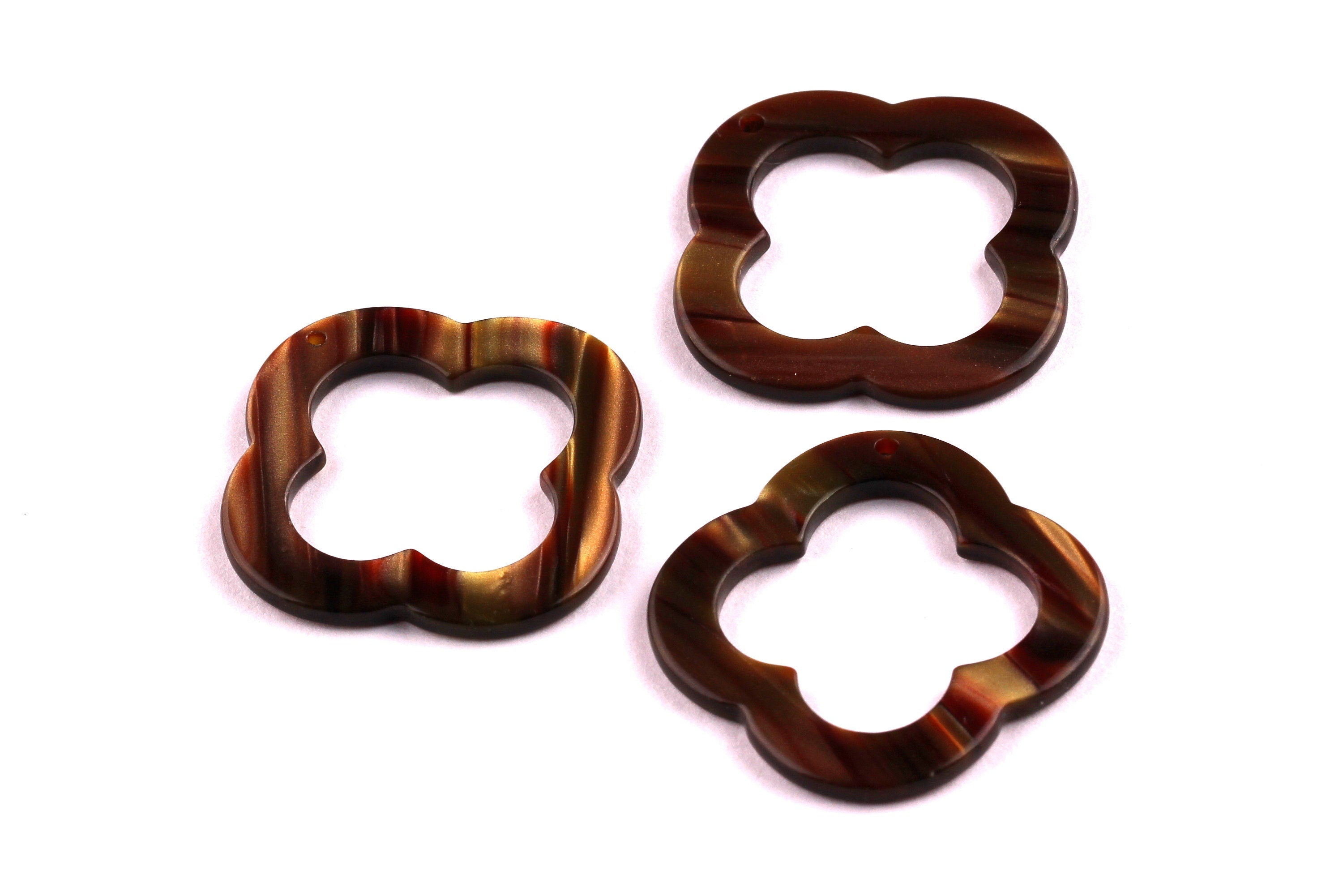 Acetate Quatrefoil Charms - Quatrefoil Pendant - Earring Findings - Jewelry Supplies - Color Code: A90 - 33x33x2.5mm - AC1057B - DOMEDBAZAAR