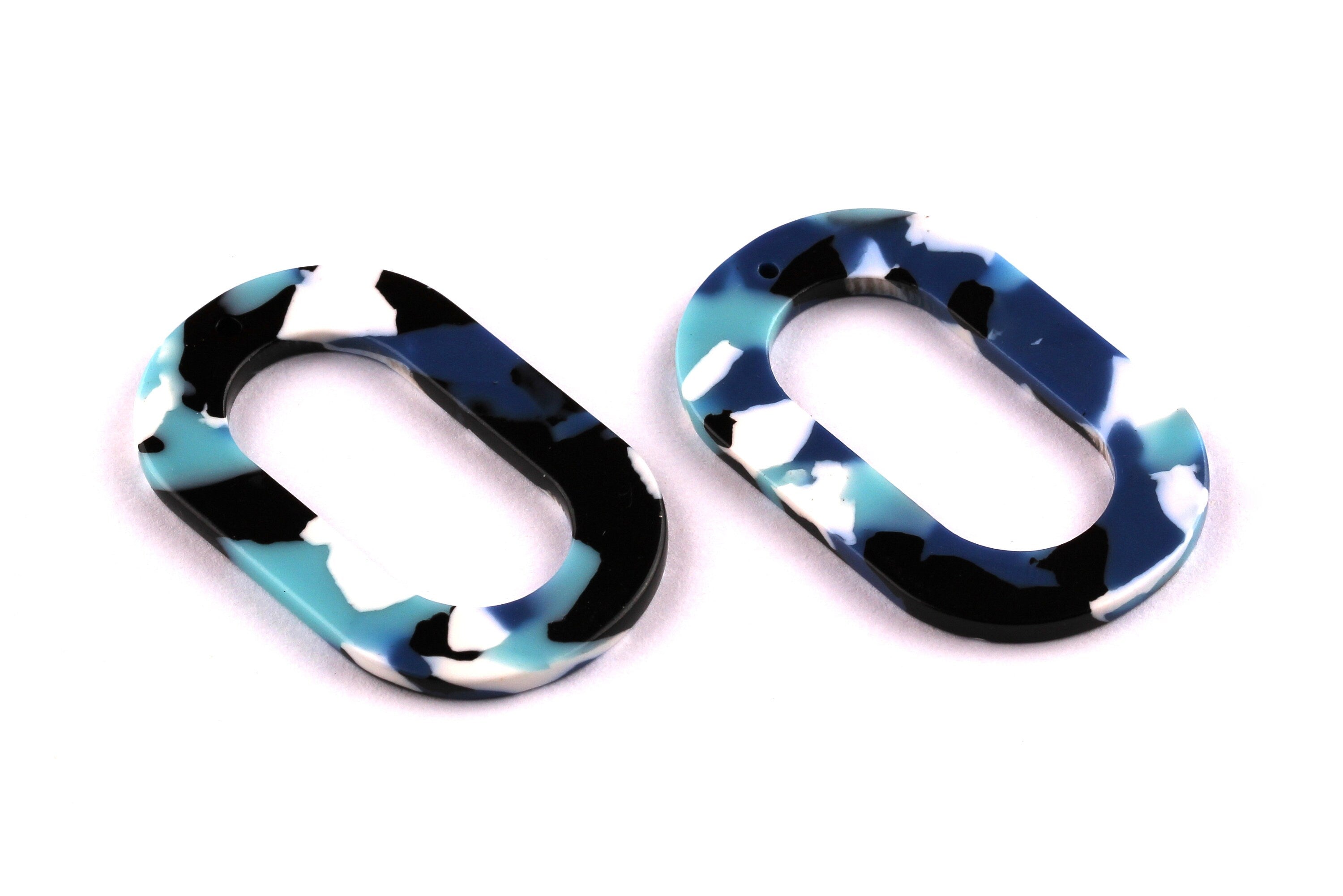 Acetate Oval Charms - Oval Earrings and Pendant - Earring Findings - Jewelry Supplies - Color Code: A16 - 44x28x2.5mm - AC1003E - DOMEDBAZAAR