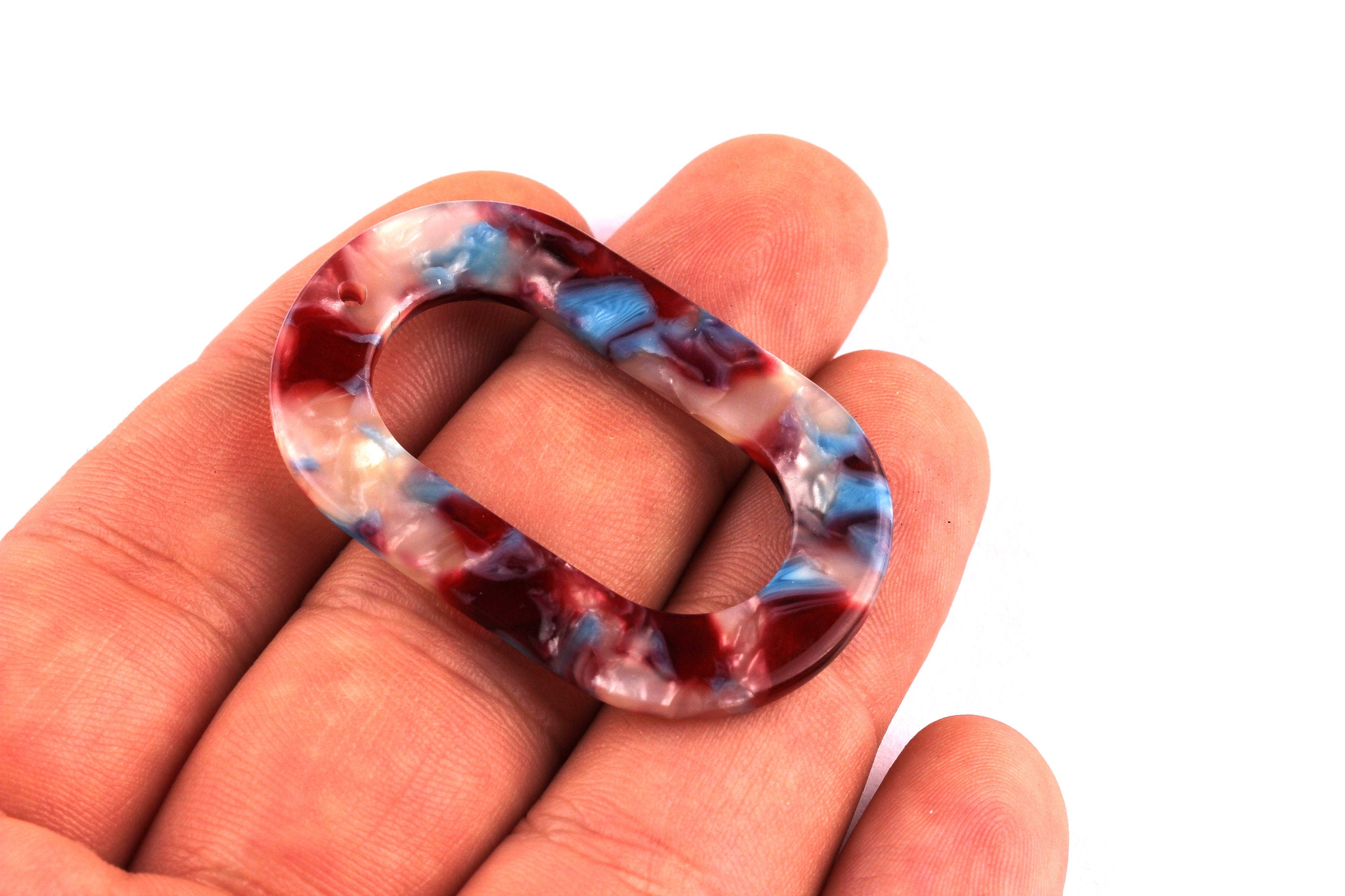 Acetate Oval Charms - Oval Earrings and Pendant - Earring Findings - Jewelry Supplies - Color Code: A52 - 44x28x2.5mm - AC1003G - DOMEDBAZAAR