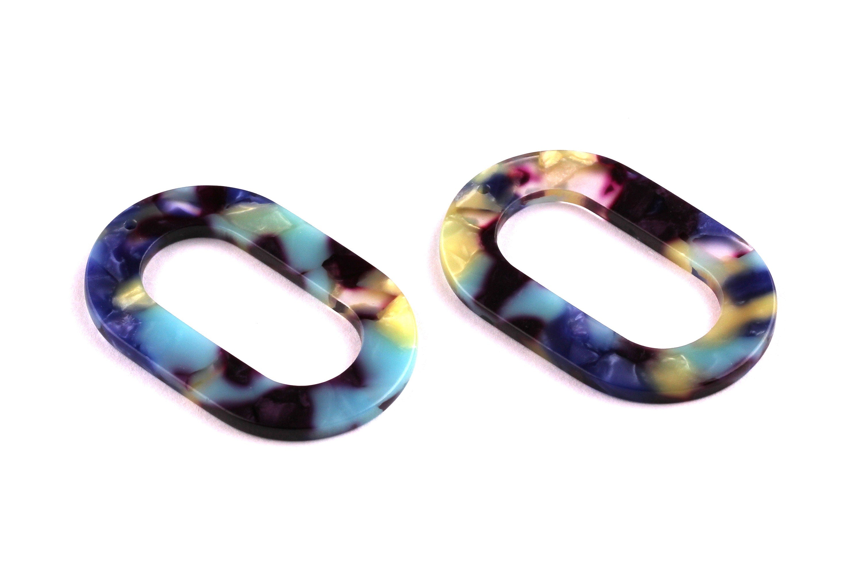 Acetate Oval Charms - Oval Earrings and Pendant - Earring Findings - Jewelry Supplies - Color Code: A23 - 44x28x2.5mm - AC1003H - DOMEDBAZAAR