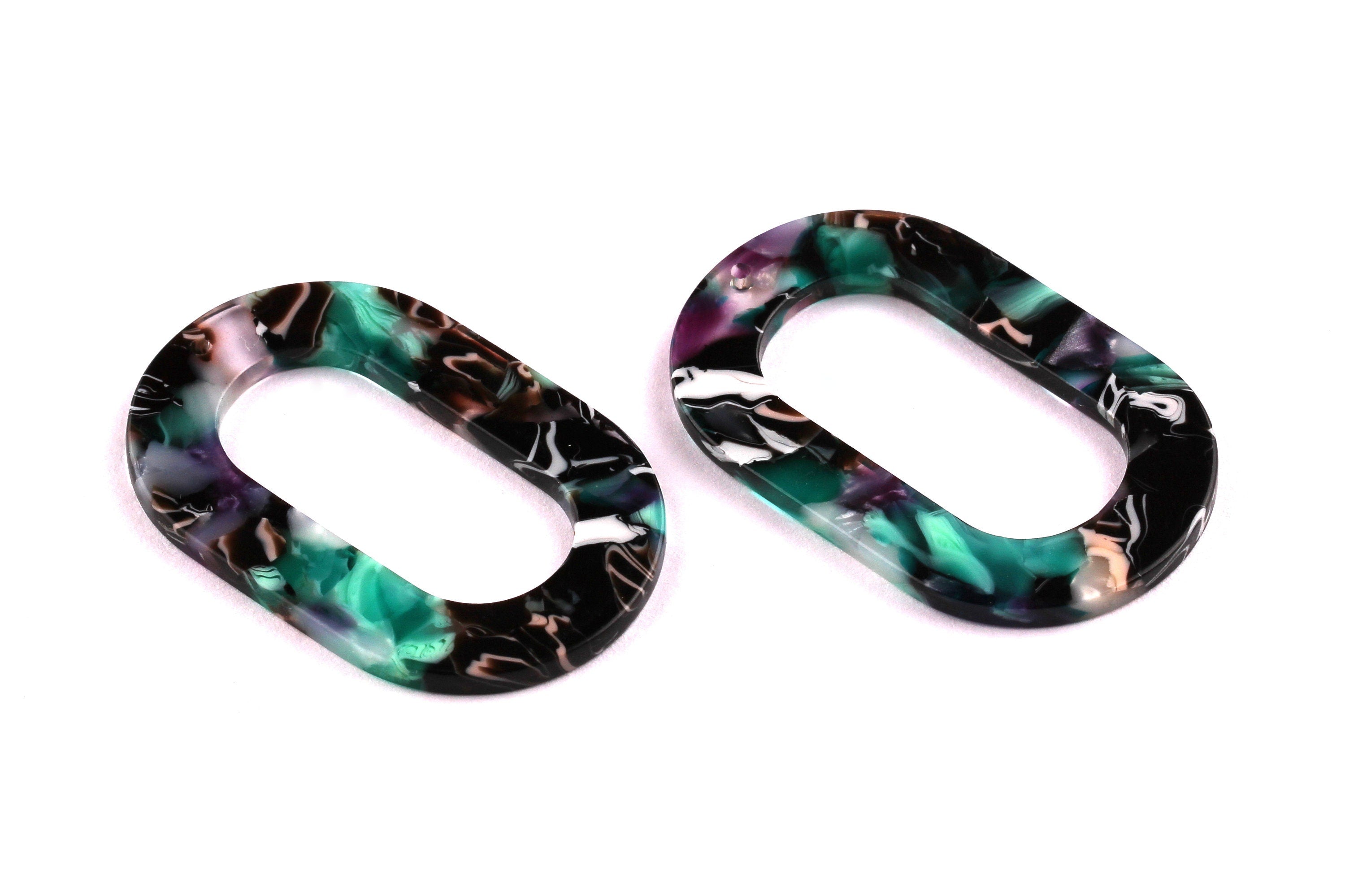 Acetate Oval Charms - Oval Earrings and Pendant - Earring Findings - Jewelry Supplies - Color Code: A54 - 44x28x2.5mm - AC1003K - DOMEDBAZAAR