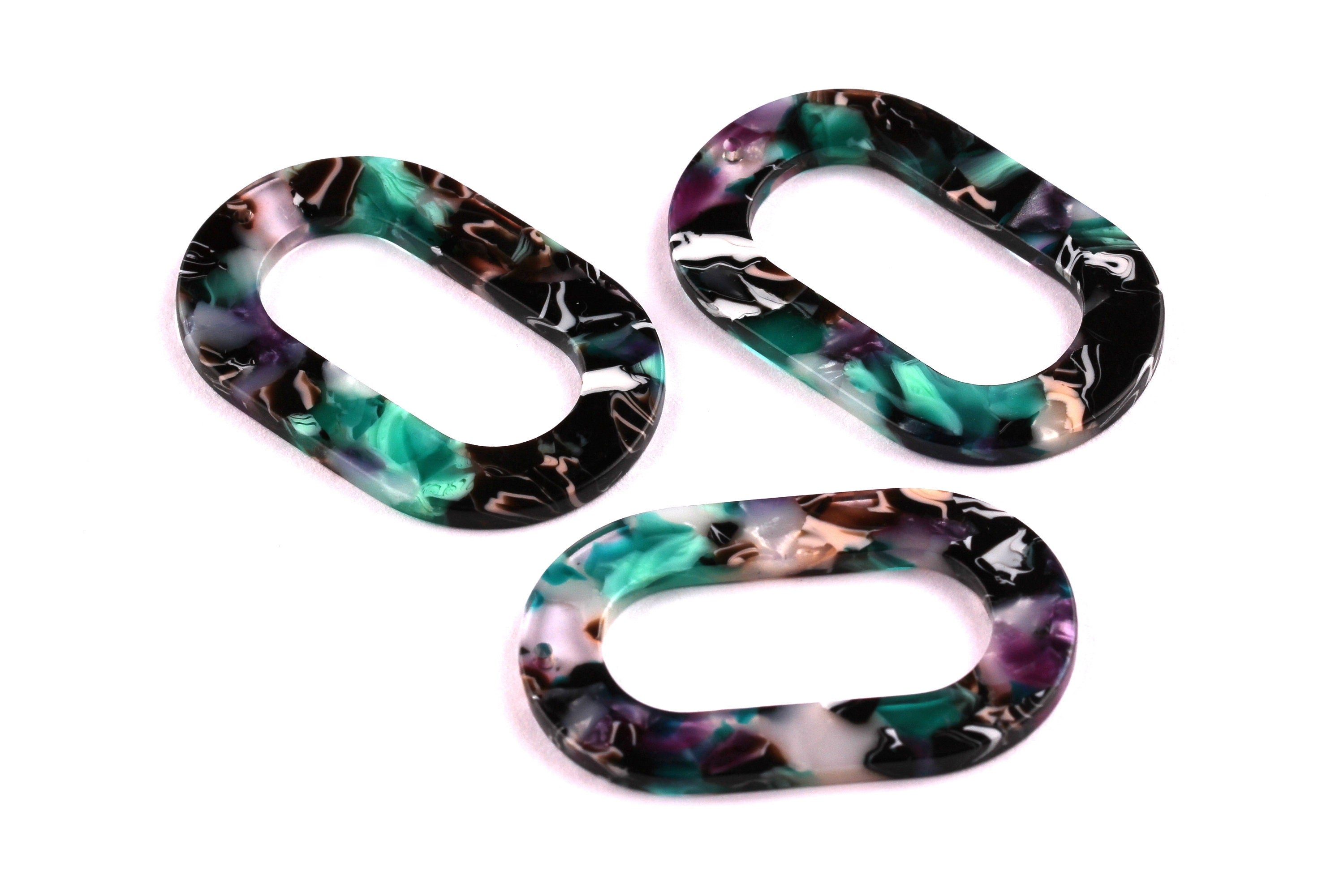 Acetate Oval Charms - Oval Earrings and Pendant - Earring Findings - Jewelry Supplies - Color Code: A54 - 44x28x2.5mm - AC1003K - DOMEDBAZAAR