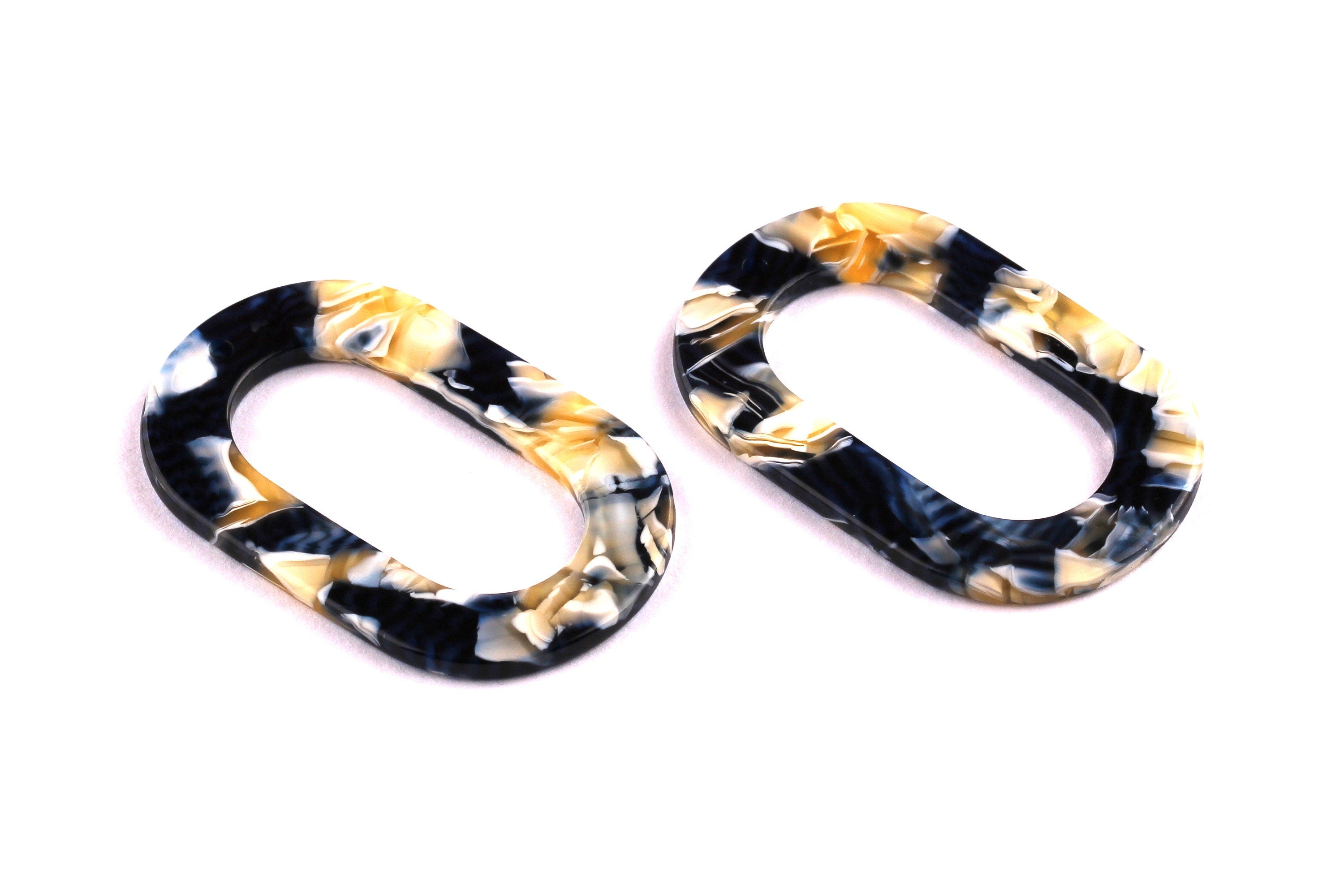 Acetate Oval Charms - Oval Earrings and Pendant - Earring Findings - Jewelry Supplies - Color Code: A27 - 44x28x2.5mm - AC1003M - DOMEDBAZAAR