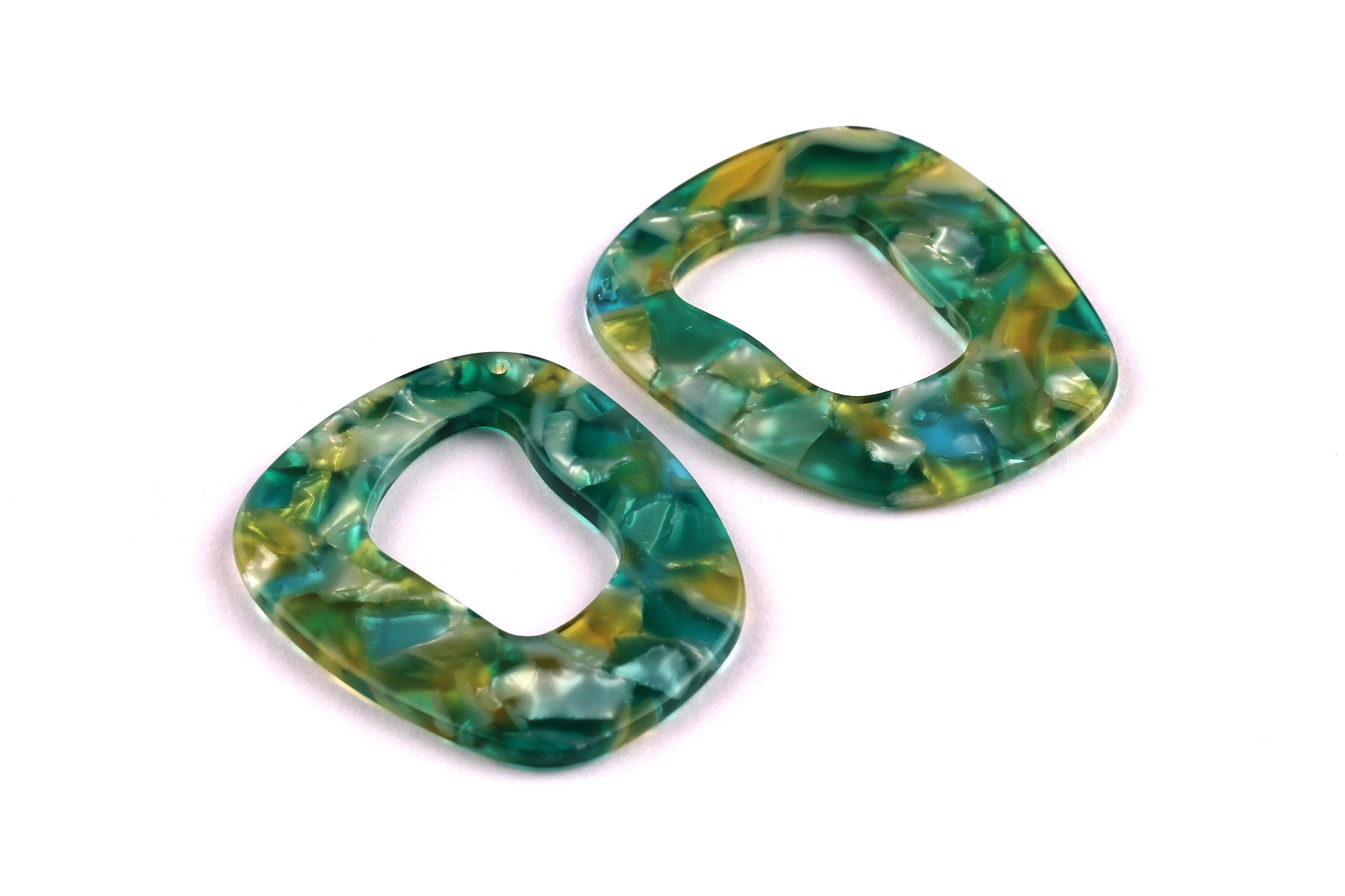 Acetate Unique Earring Charms - Unique Pendant - Earring Findings - Jewelry Supplies - Color Code: A92 - 43x40x2.5mm - AC1048A - DOMEDBAZAAR