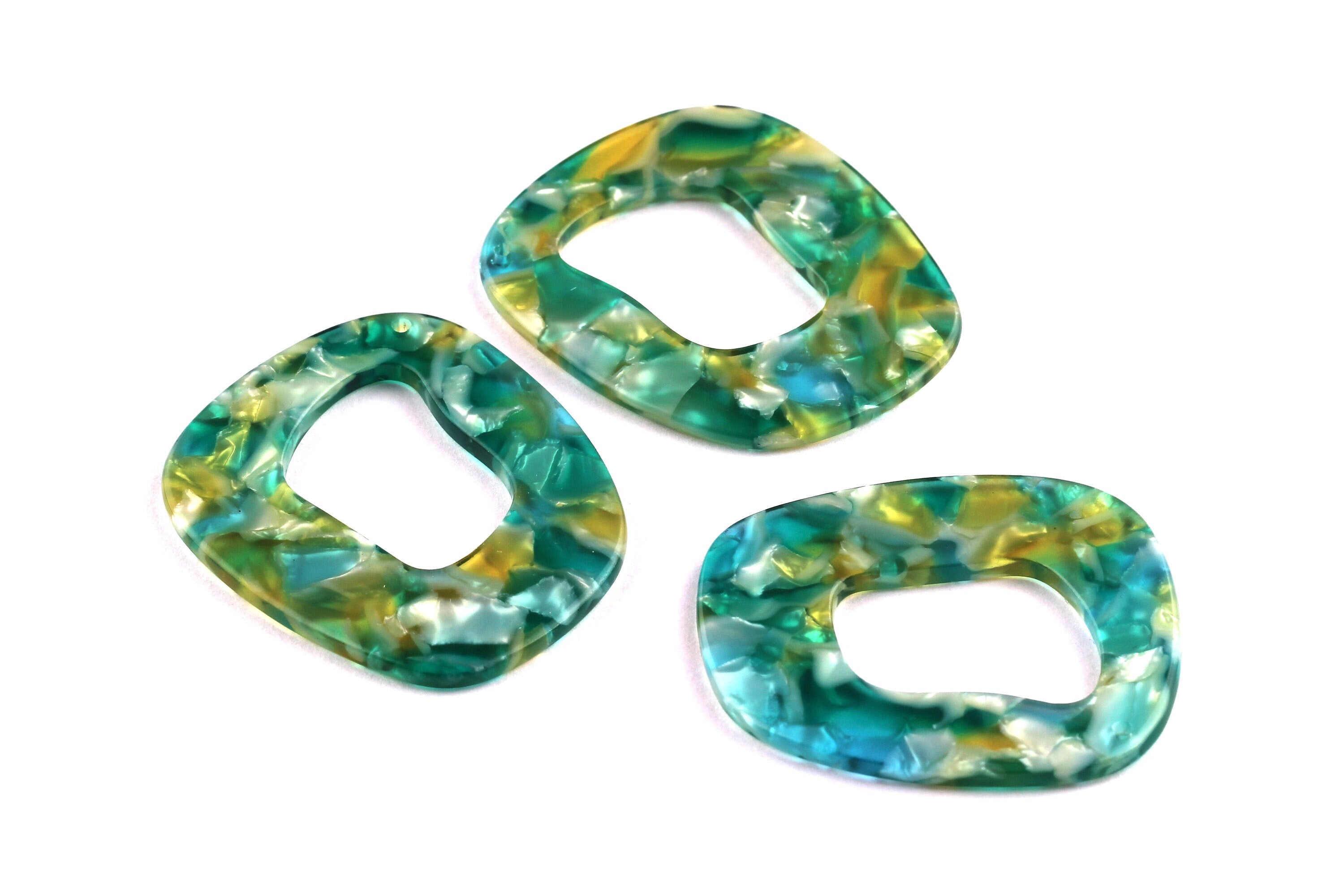 Acetate Unique Earring Charms - Unique Pendant - Earring Findings - Jewelry Supplies - Color Code: A92 - 43x40x2.5mm - AC1048A - DOMEDBAZAAR