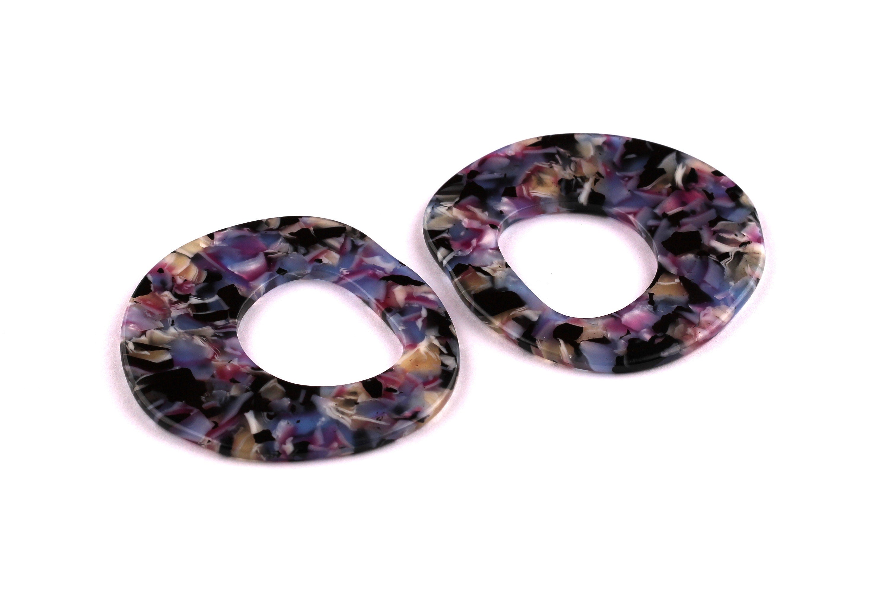 Acetate Oval Charms - Oval Earrings and Pendant - Earring Findings - Jewelry Supplies -  Color Code: A55 - 54x51x2.5mm - AC1046B - DOMEDBAZAAR
