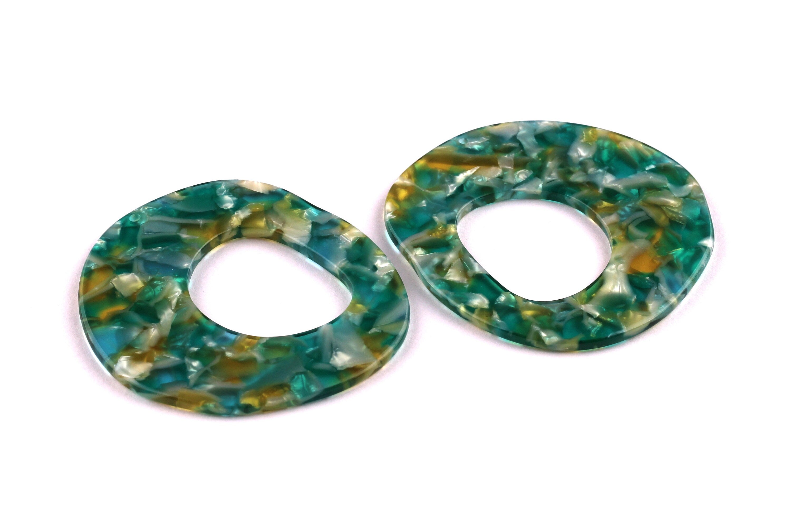 Acetate Oval Charms - Oval Earrings and Pendant - Earring Findings - Jewelry Supplies - Color Code: A92 - 54x51x2.5mm - AC1046C - DOMEDBAZAAR