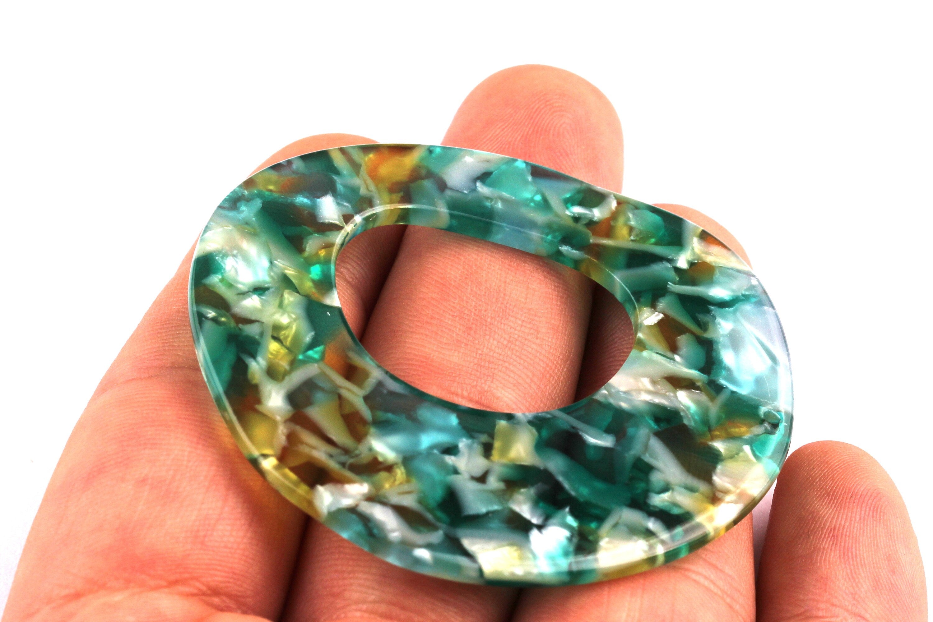 Acetate Oval Charms - Oval Earrings and Pendant - Earring Findings - Jewelry Supplies - Color Code: A92 - 54x51x2.5mm - AC1046C - DOMEDBAZAAR