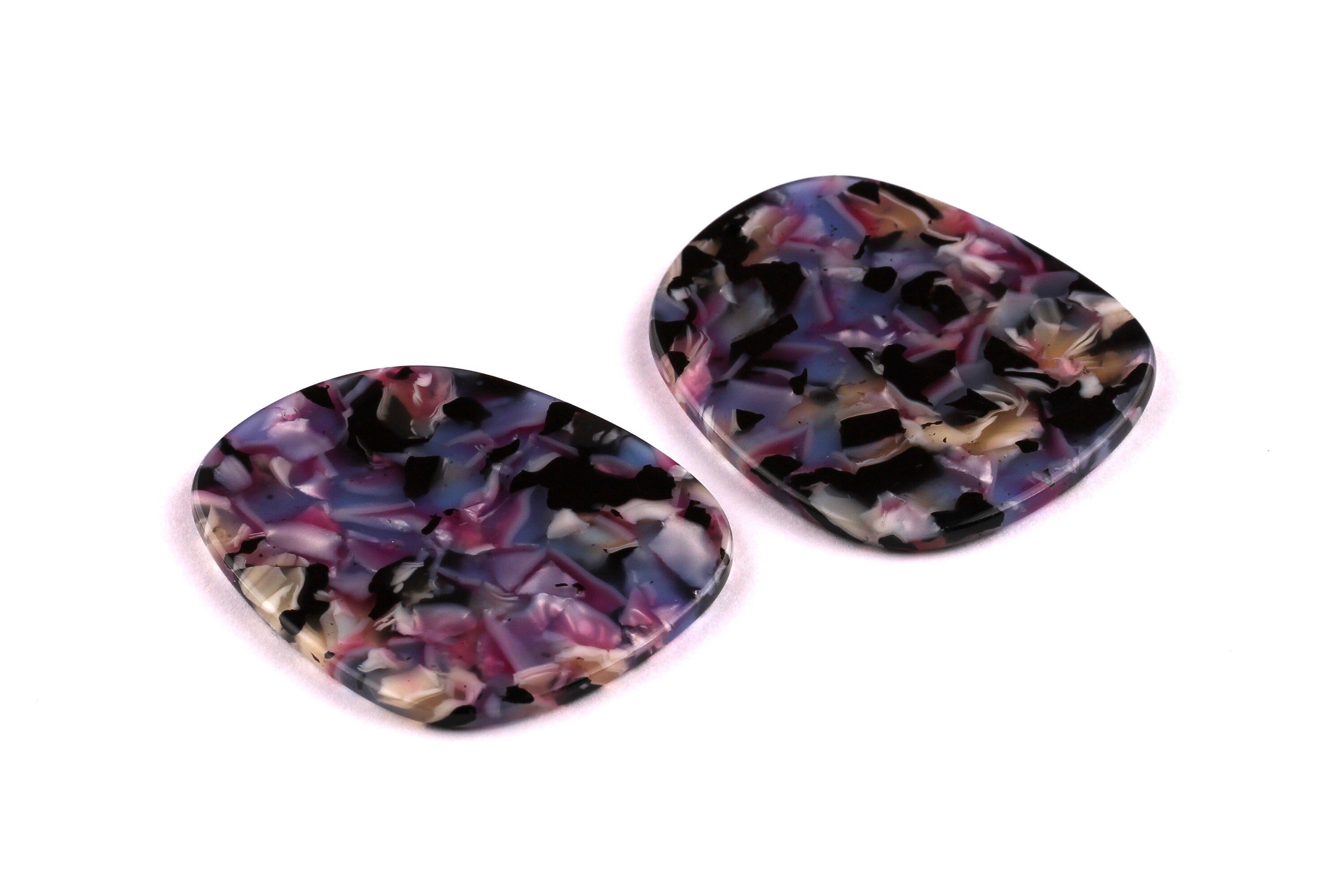 Acetate Oval Charms - Oval Earrings and Pendant - Earring Findings - Jewelry Supplies - Color Code: A55 - 41x35x2.5mm - AC1047B - DOMEDBAZAAR