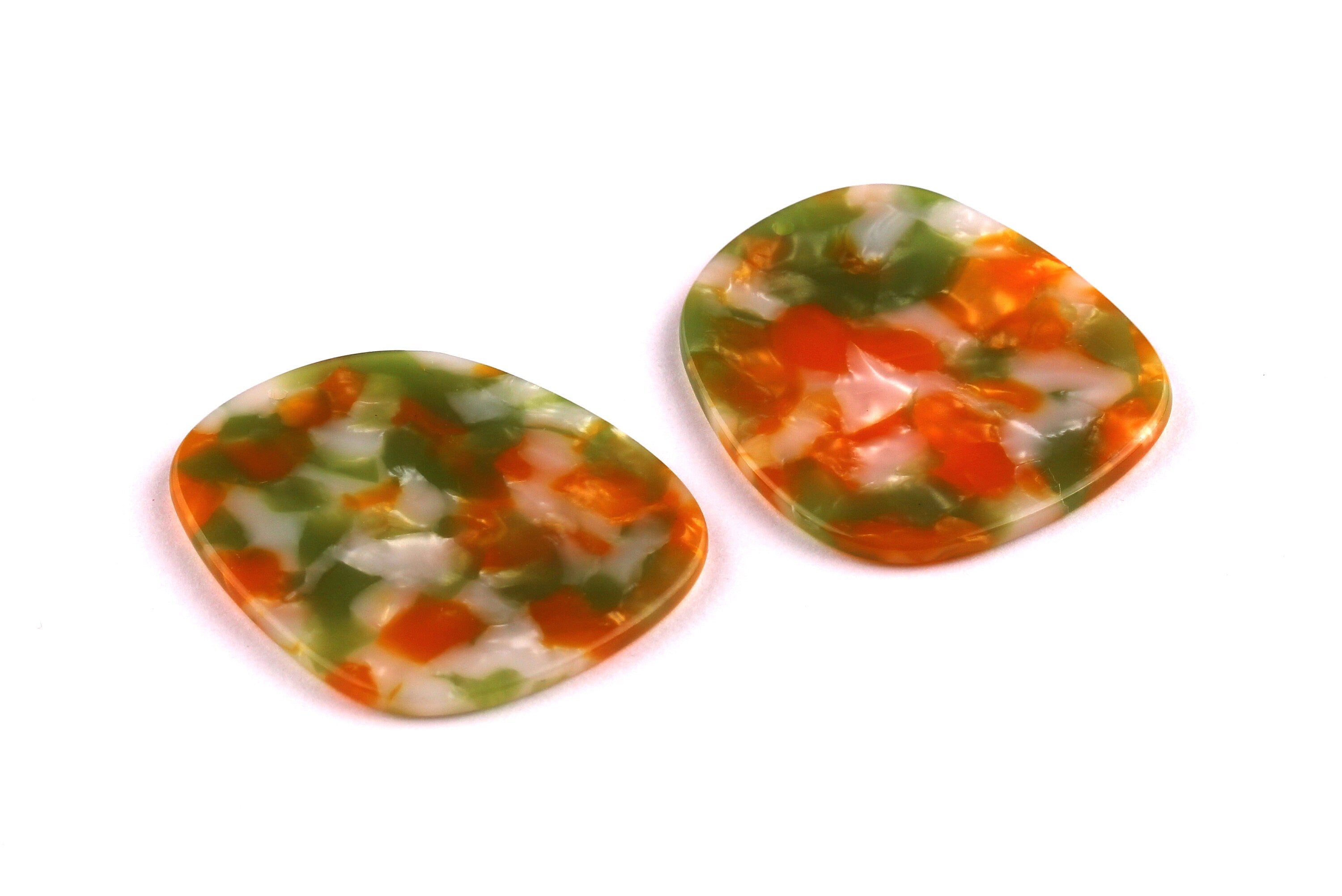 Acetate Oval Charms - Oval Earrings and Pendant - Earring Findings - Jewelry Supplies - Color Code: A89 - 41x35x2.5mm - AC1047C - DOMEDBAZAAR