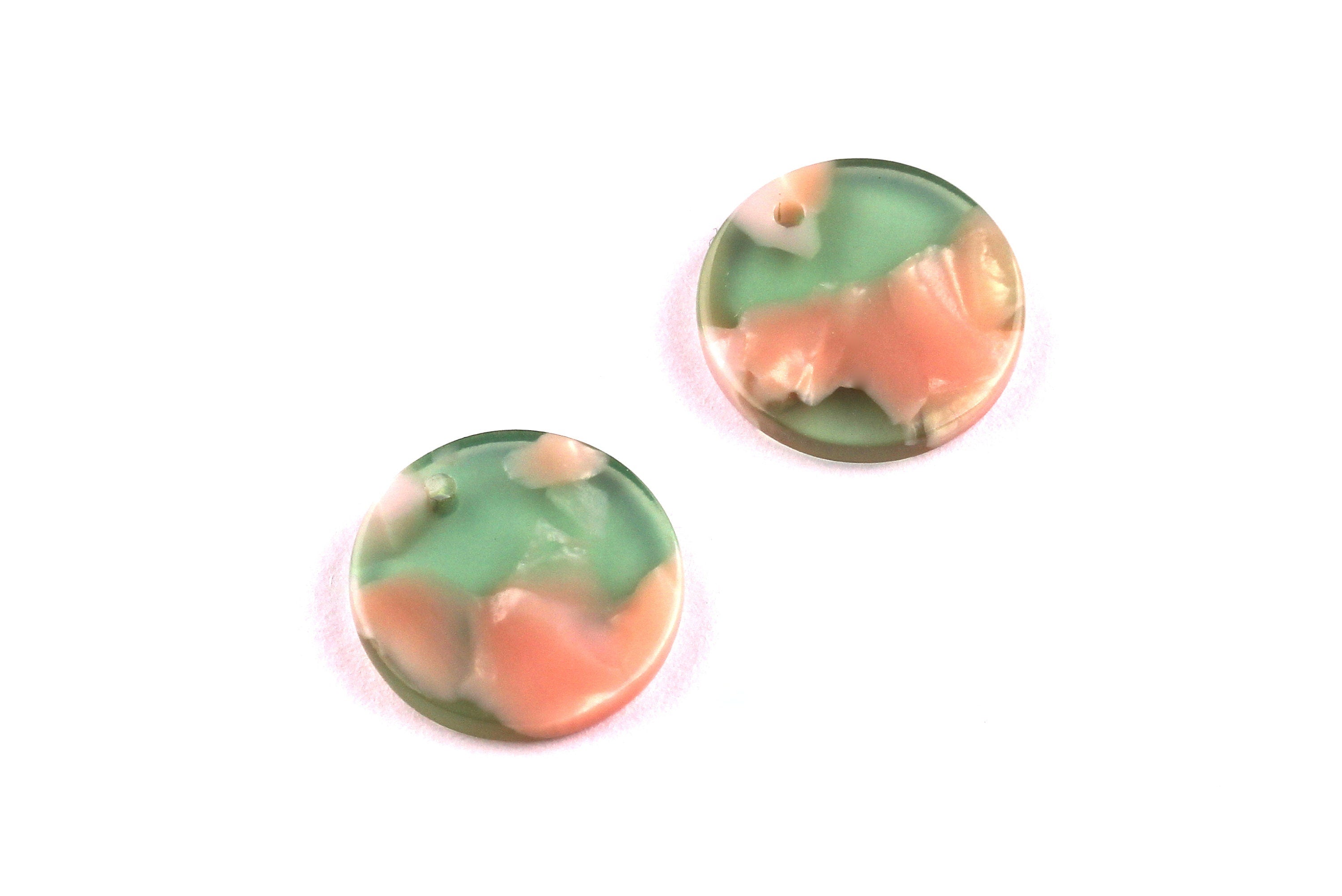 Acetate Coin & Round Charms - Coin and Round Earrings and Pendant - Earring Findings - Color Code: A38 - 14.5x2.5mm - AC1064F - DOMEDBAZAAR
