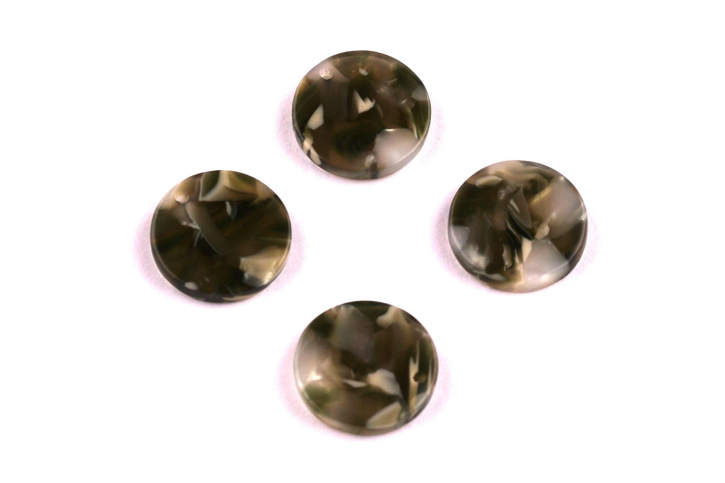 Acetate Coin & Round Charms - Coin and Round Earrings and Pendant - Earring Findings - Color Code: A86 - 14.5x2.5mm - AC1064J - DOMEDBAZAAR