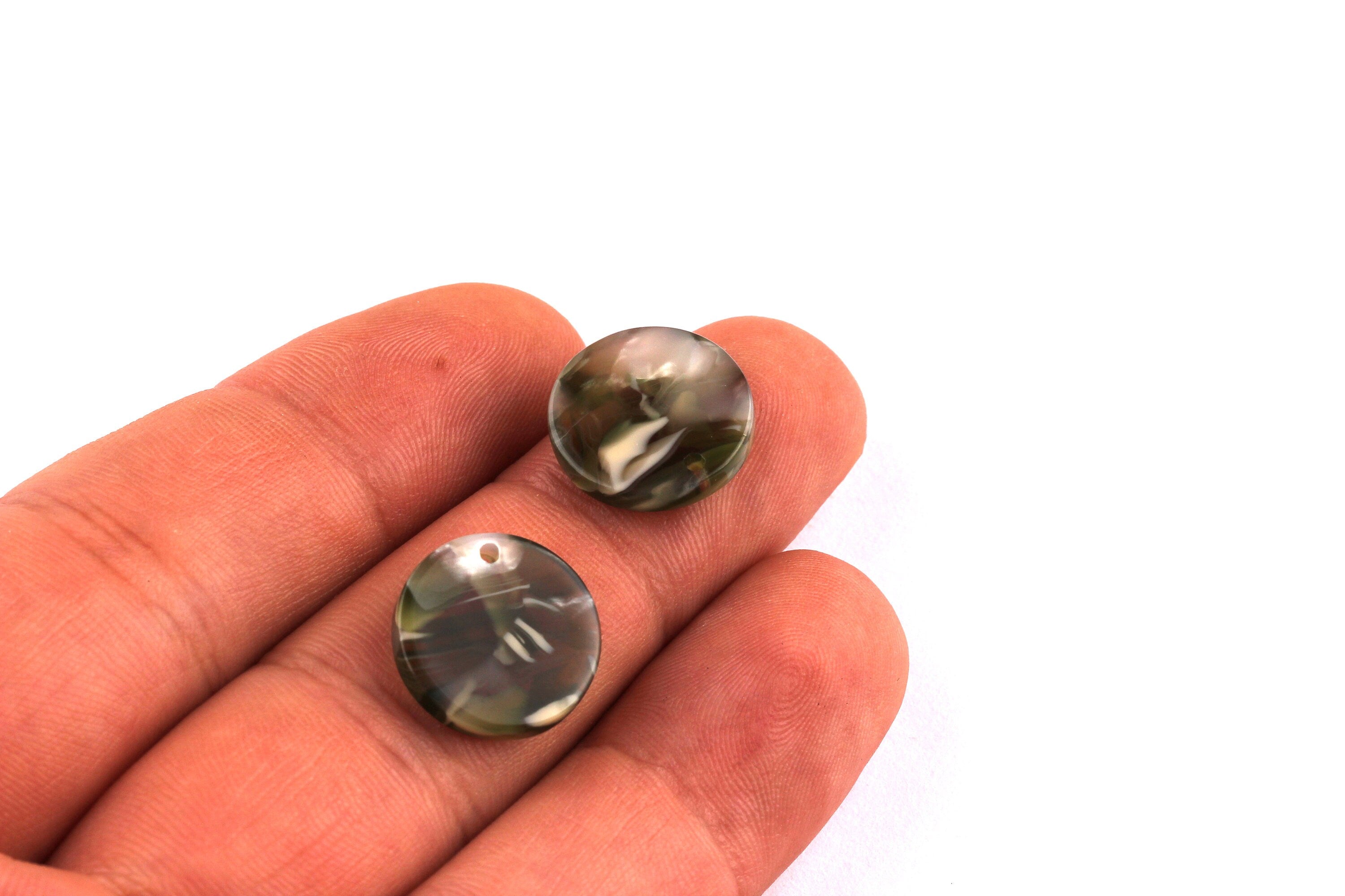 Acetate Coin & Round Charms - Coin and Round Earrings and Pendant - Earring Findings - Color Code: A86 - 14.5x2.5mm - AC1064J - DOMEDBAZAAR