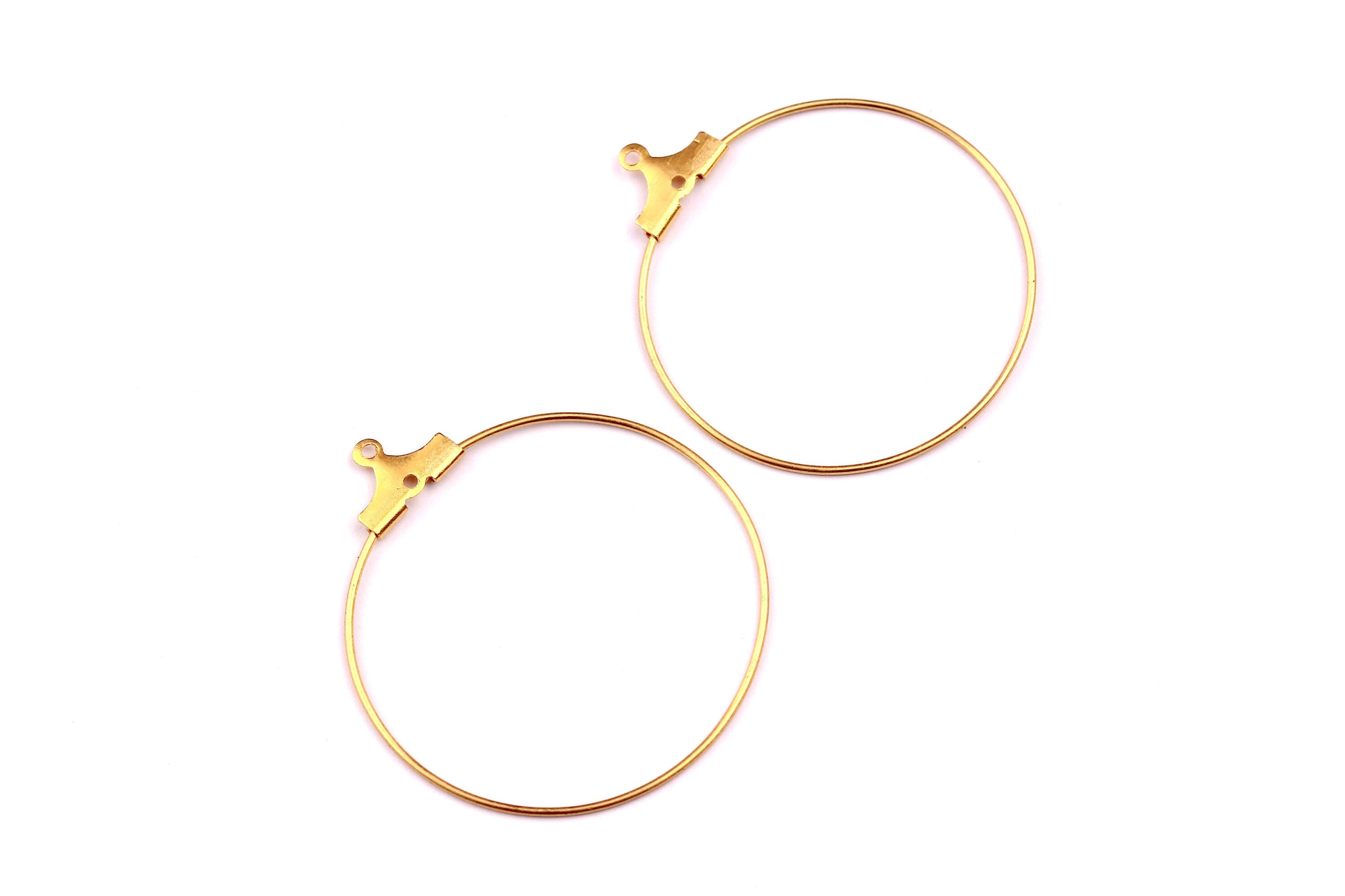 Brass Circle Wire-Brass Metal Accessories Circle Ear Wire - Earring Findings - Jewelry Supplies - 35x31mm - PP1089 - DOMEDBAZAAR