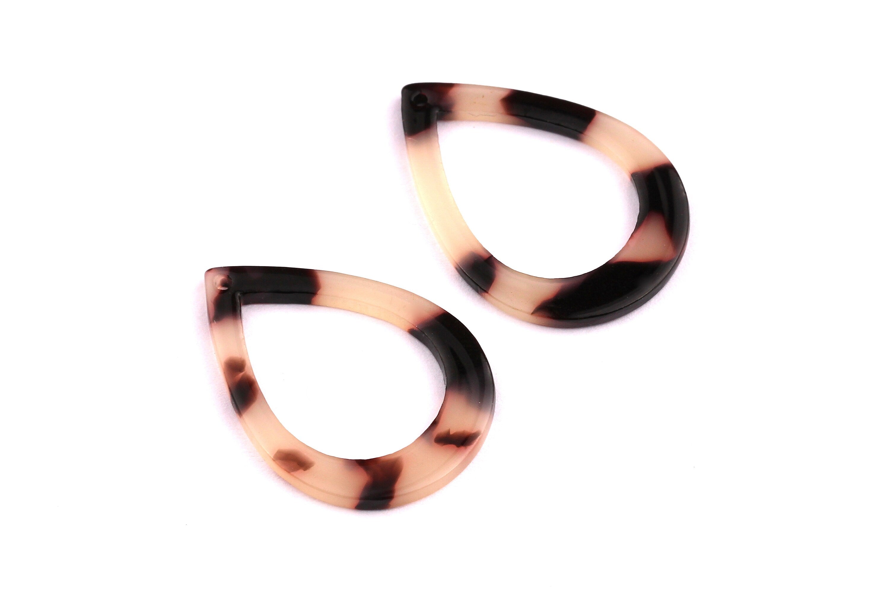 Acetate Drop Charms - Blonde Tortoise Shell Earrings - Drop Earrings and Pendant - Color Code: A07 - Jewelry Supplies - 31x2.5mm - AC1023G - DOMEDBAZAAR