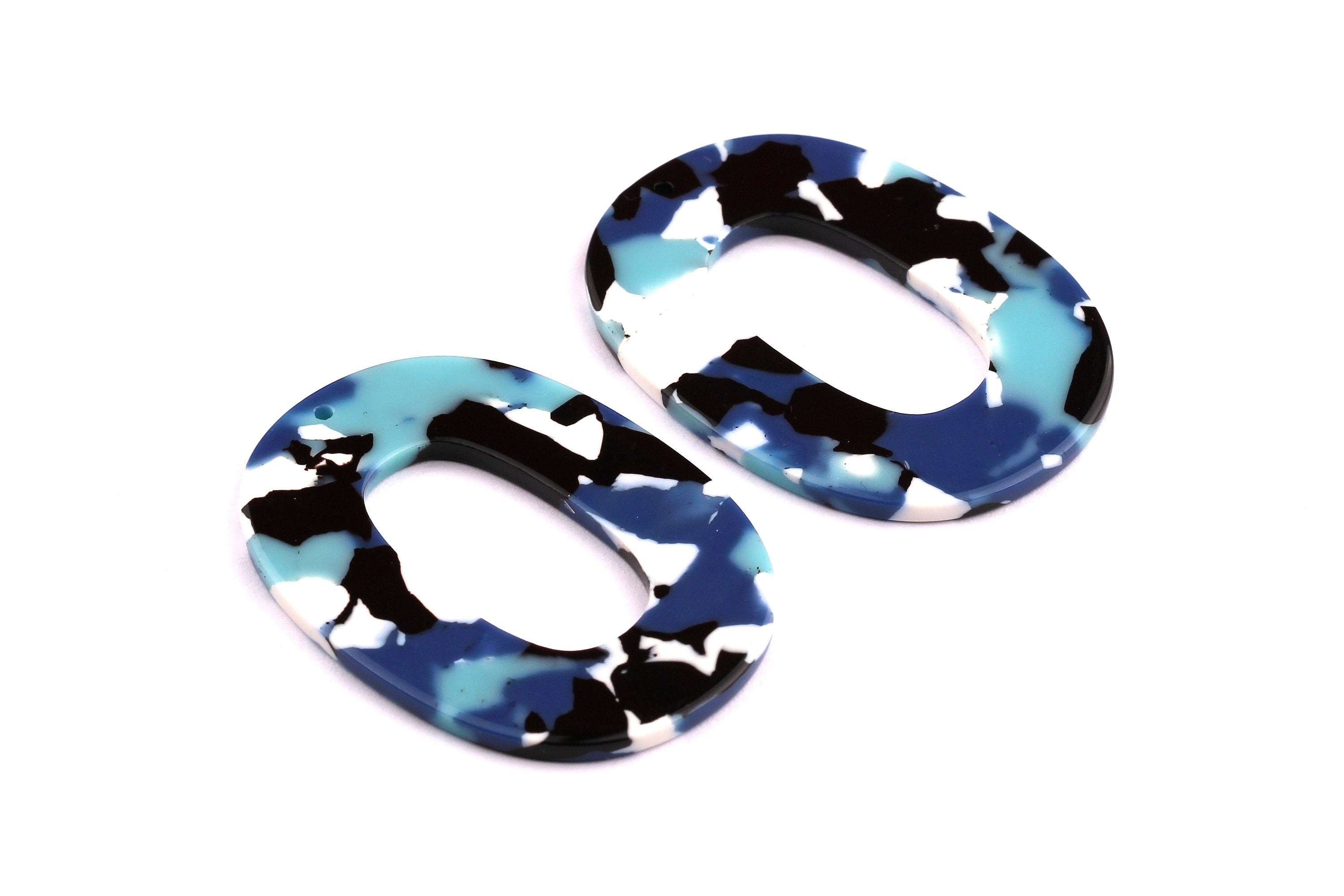 Acetate Oval Charms - Oval Earrings and Pendant - Earring Findings - Jewelry Supplies - Color Code: A16 - 47x35x2.5mm - AC1065G - DOMEDBAZAAR