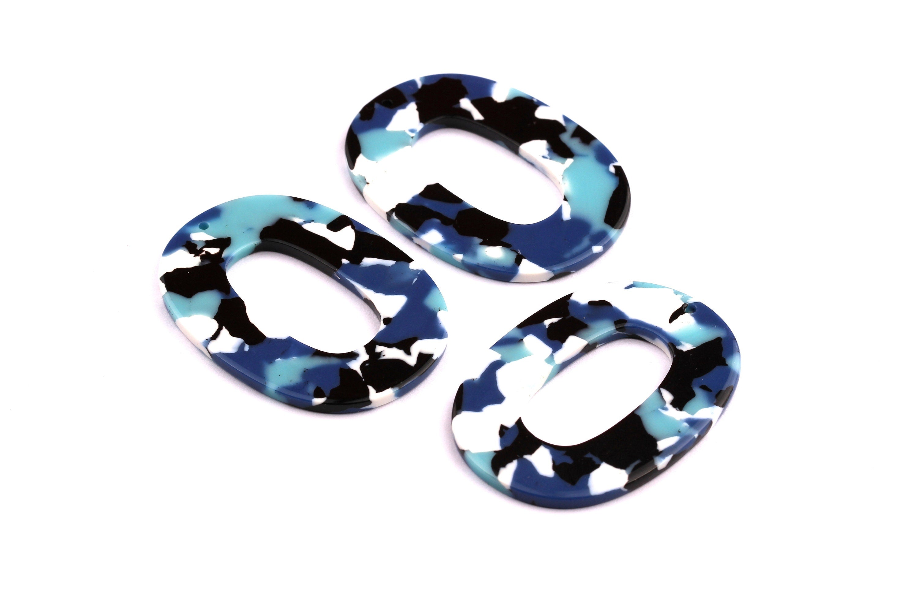 Acetate Oval Charms - Oval Earrings and Pendant - Earring Findings - Jewelry Supplies - Color Code: A16 - 47x35x2.5mm - AC1065G - DOMEDBAZAAR