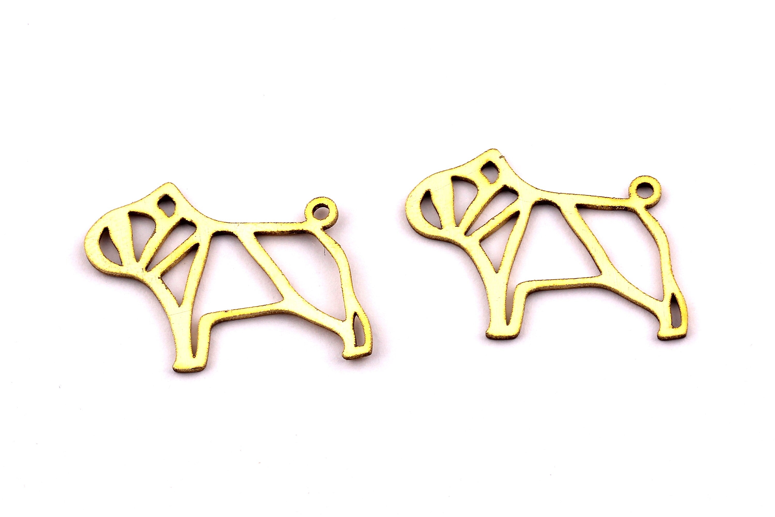 Brass Dog Charm - Dog Shaped Raw Brass Charms - Jewelry Supplies - 16.5x22mm - PP1153 - DOMEDBAZAAR