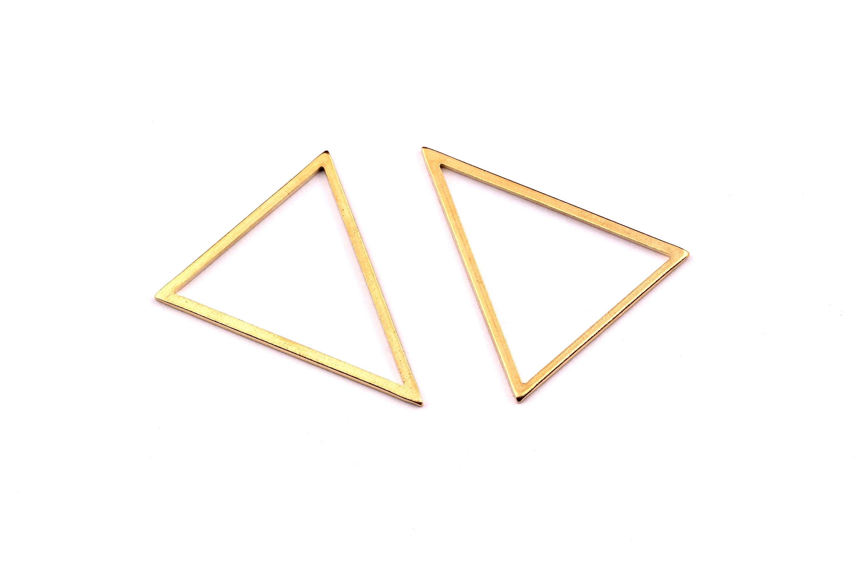 Brass Triangle Charms - Triangle Shpaed Raw Brass Connector - Geometric Charms - Jewelry Supplies - 31x26x1mm - PP1154 - DOMEDBAZAAR