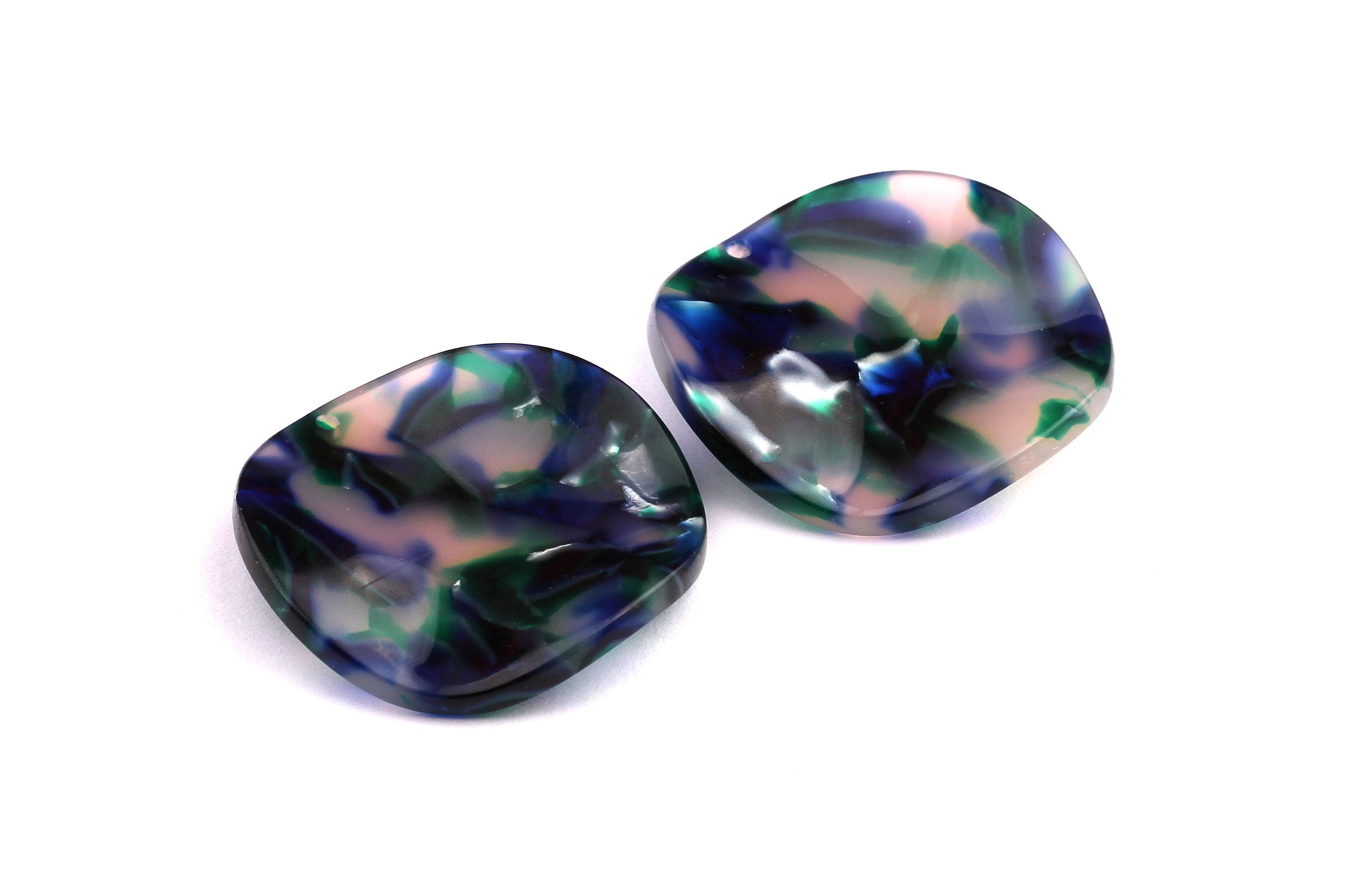 Acetate Wavy Disc Charms - Wavy Disc Earrings and Pendant - Earring Findings - Jewelry Supplies - Color Code: A18 - 34x2.5mm - AC1066F - DOMEDBAZAAR