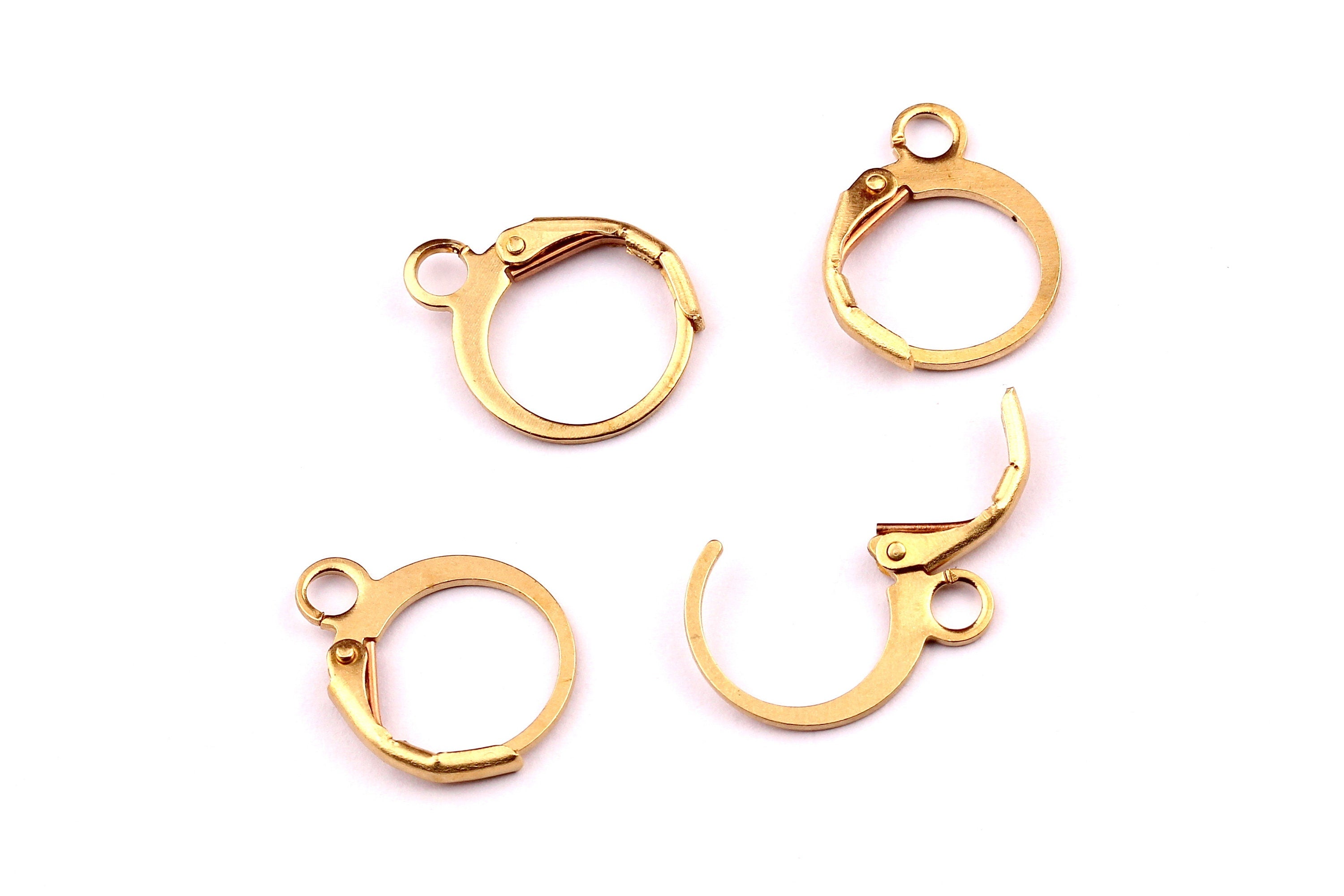 Brass Earring Clasp - Raw Brass Leverback Earring Clasp - Earring Findings - Jewellery Supplies - 15x12mm - PP1163 - DOMEDBAZAAR