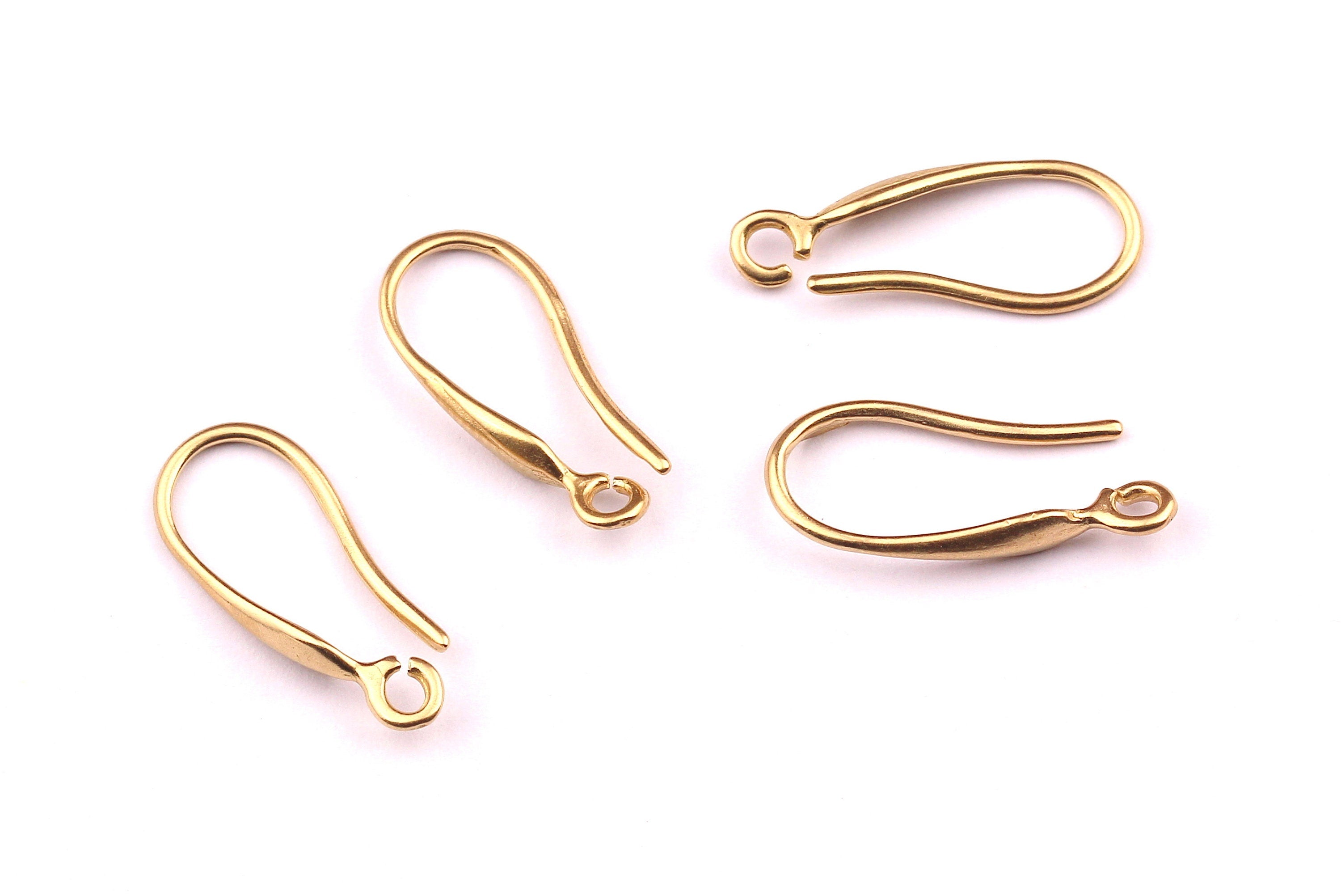 Brass Ear Wires - Raw Brass Ear Hooks - Earring Findings - Jewelry Supplies - 19x8mm - PP1165 - DOMEDBAZAAR