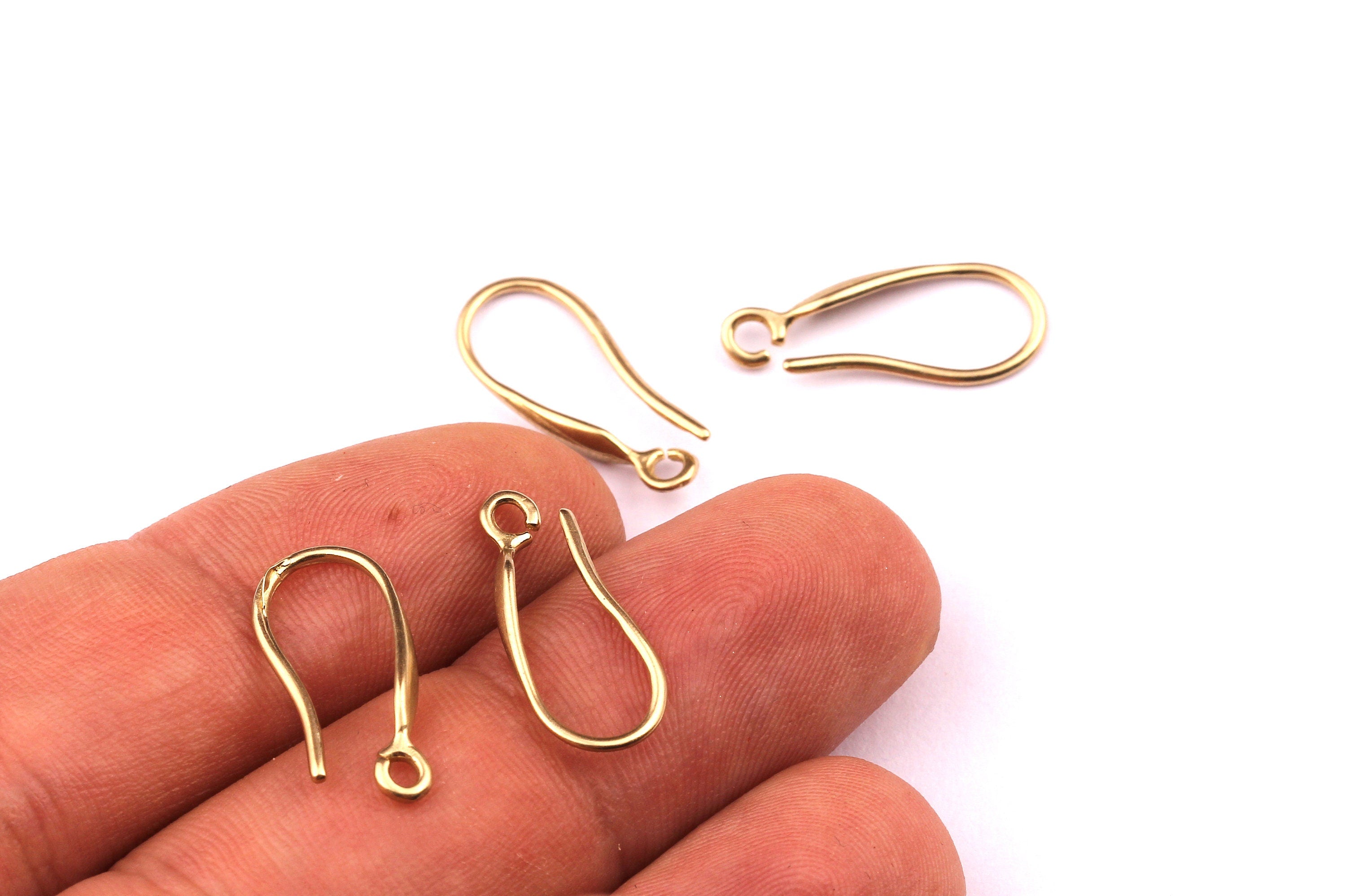 Brass Ear Wires - Raw Brass Ear Hooks - Earring Findings - Jewelry Supplies - 19x8mm - PP1165 - DOMEDBAZAAR