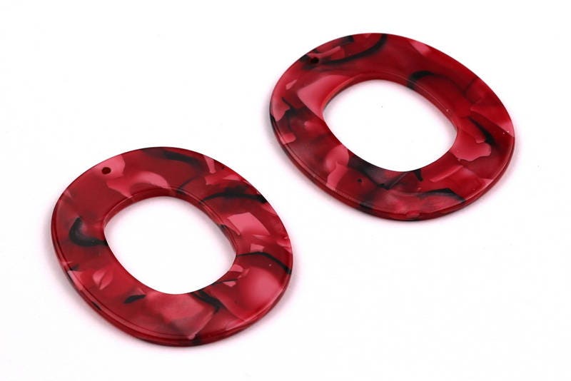 Acetate Oval Charms - Oval Earrings and Pendant - Earring Findings - Jewelry Supplies - Color Code: A56 - 50X41X2.5mm - AC1012R - DOMEDBAZAAR