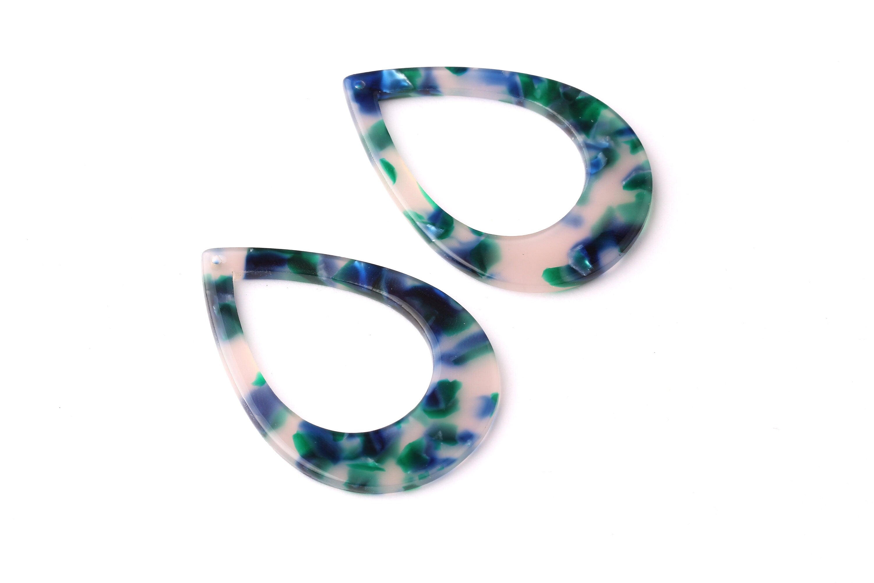 Acetate Drop Charms - Drop Earrings and Pendant - Earring Findings - Jewelry Supplies - Color Code: A18 - 46x33x2.5mm - AC1022F - DOMEDBAZAAR