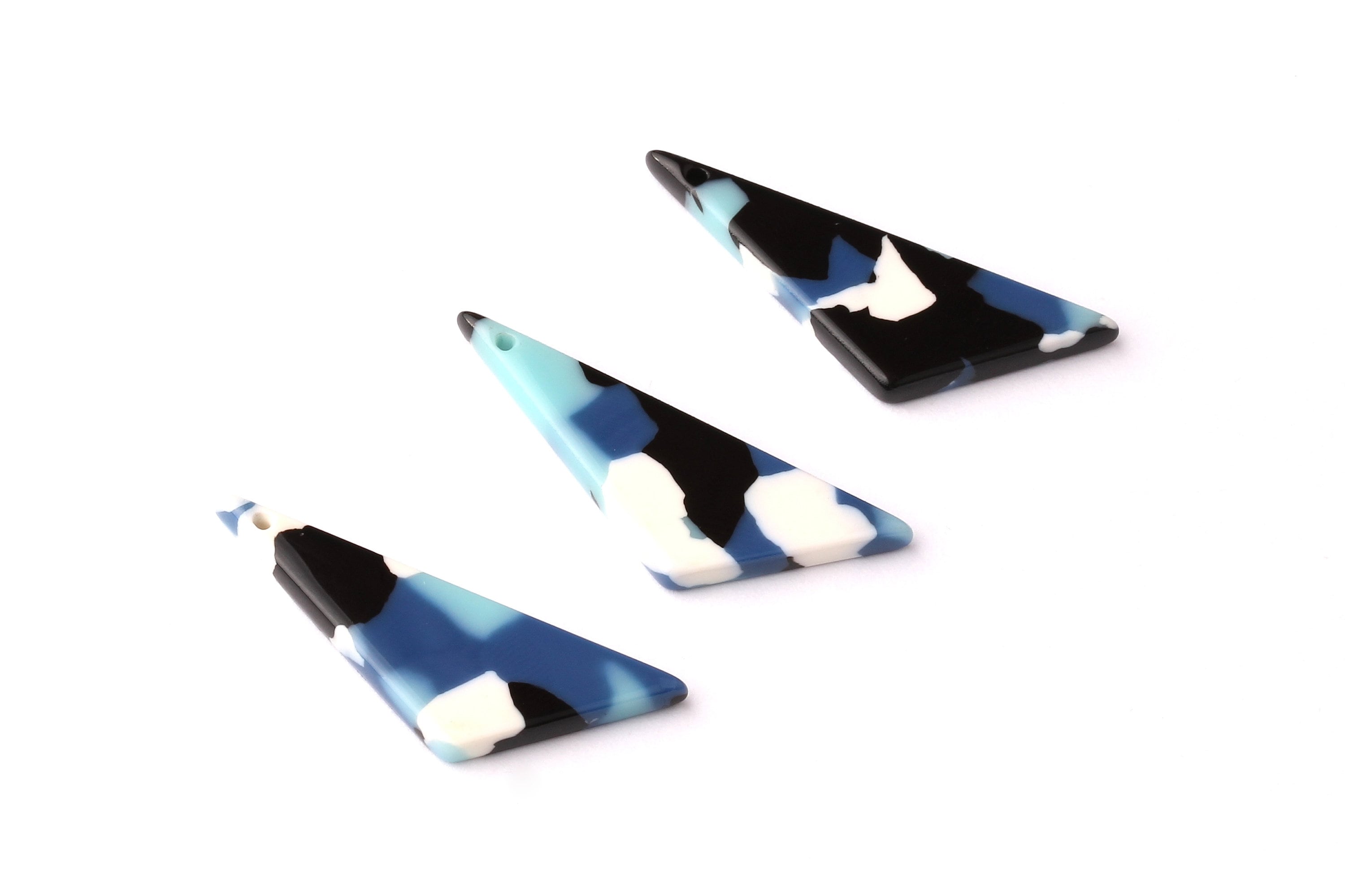 Acetate Triangle Charms - Triangle Earrings and Pendant - Earring Findings - Jewelry Supplies - Color Code: A16 - 32x11x2.5mm - AC1027M - DOMEDBAZAAR