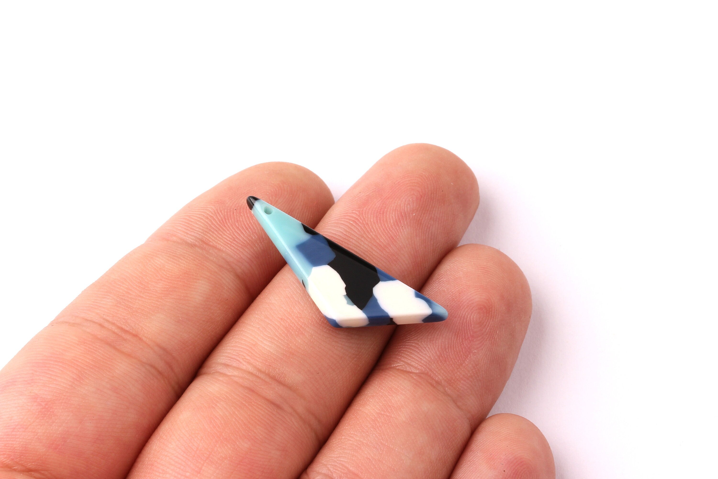 Acetate Triangle Charms - Triangle Earrings and Pendant - Earring Findings - Jewelry Supplies - Color Code: A16 - 32x11x2.5mm - AC1027M - DOMEDBAZAAR