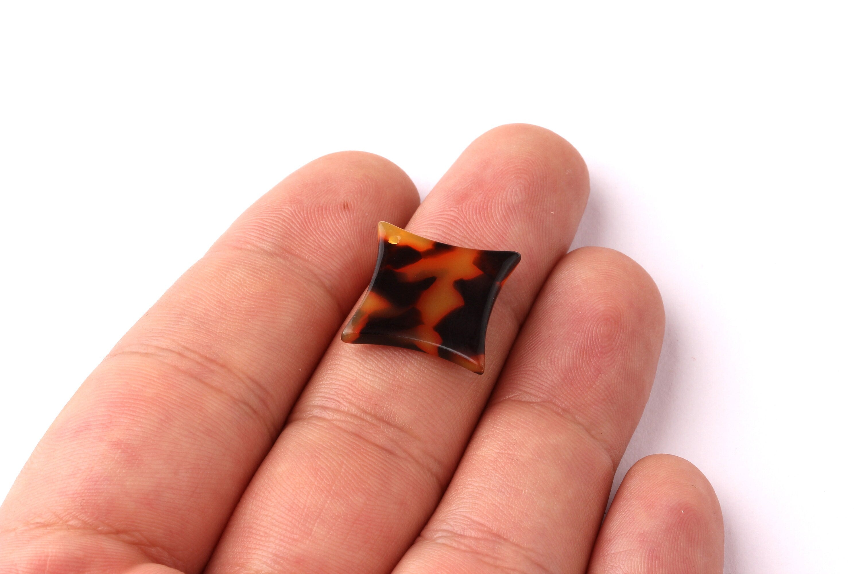 Acetate Compass Points Charms - Tortoise Shell Earrings - Compass Points Pendant - Jewelry Supplies - Color Code: A01 - 23x2.6mm - AC1069A - DOMEDBAZAAR